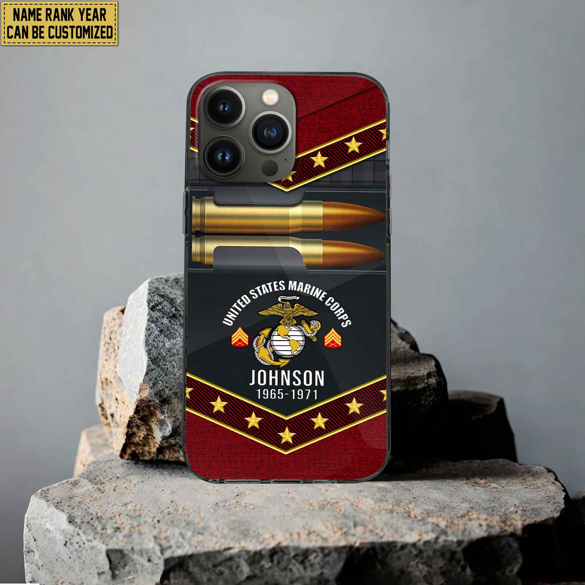 Premium Custom Name, Rank USMC Phone Case, Gifts For US Marine Veteran, Gifts For Veterans Day, Father’s Day VPVC500703