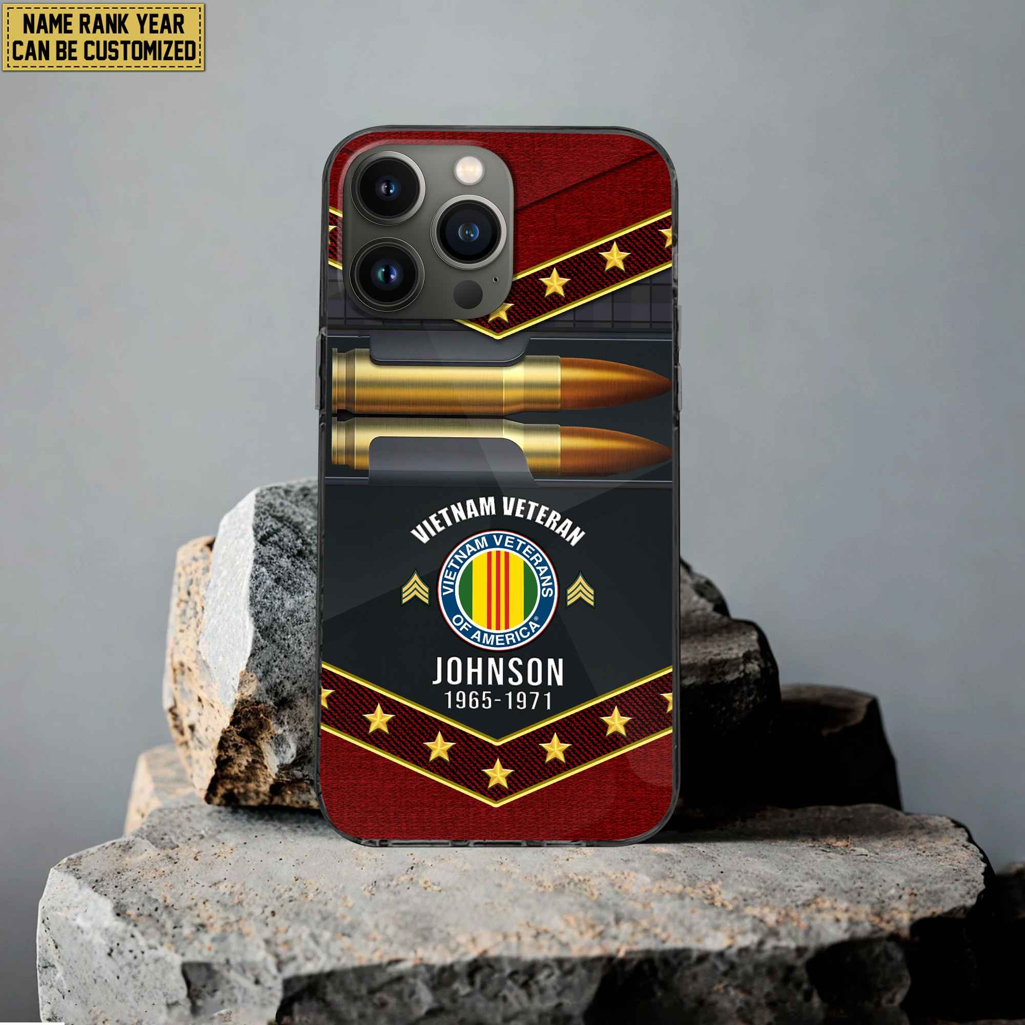 Premium Custom Name, Rank Vietnam Veteran Phone Case, Gifts For Vietnam Veteran, Gifts For Veterans Day, Father’s Day VPVC500706