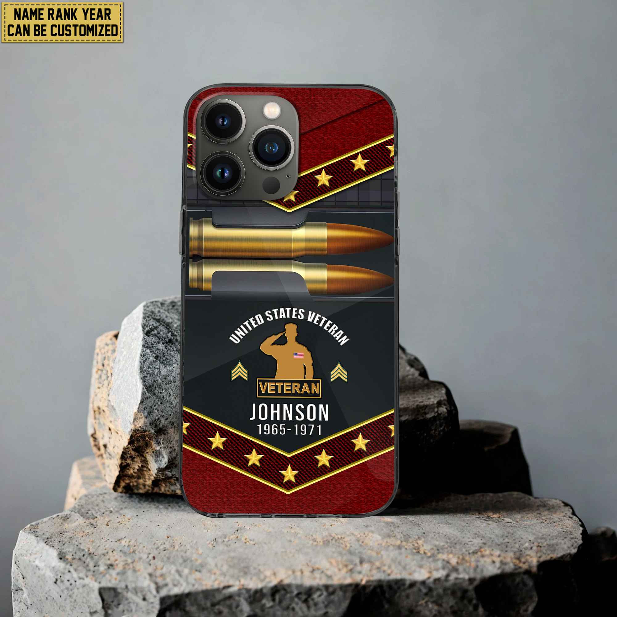 Premium Custom Name, Rank US Veteran Phone Case, Gifts For US Veteran, Gifts For Veterans Day, Father’s Day VPVC500707