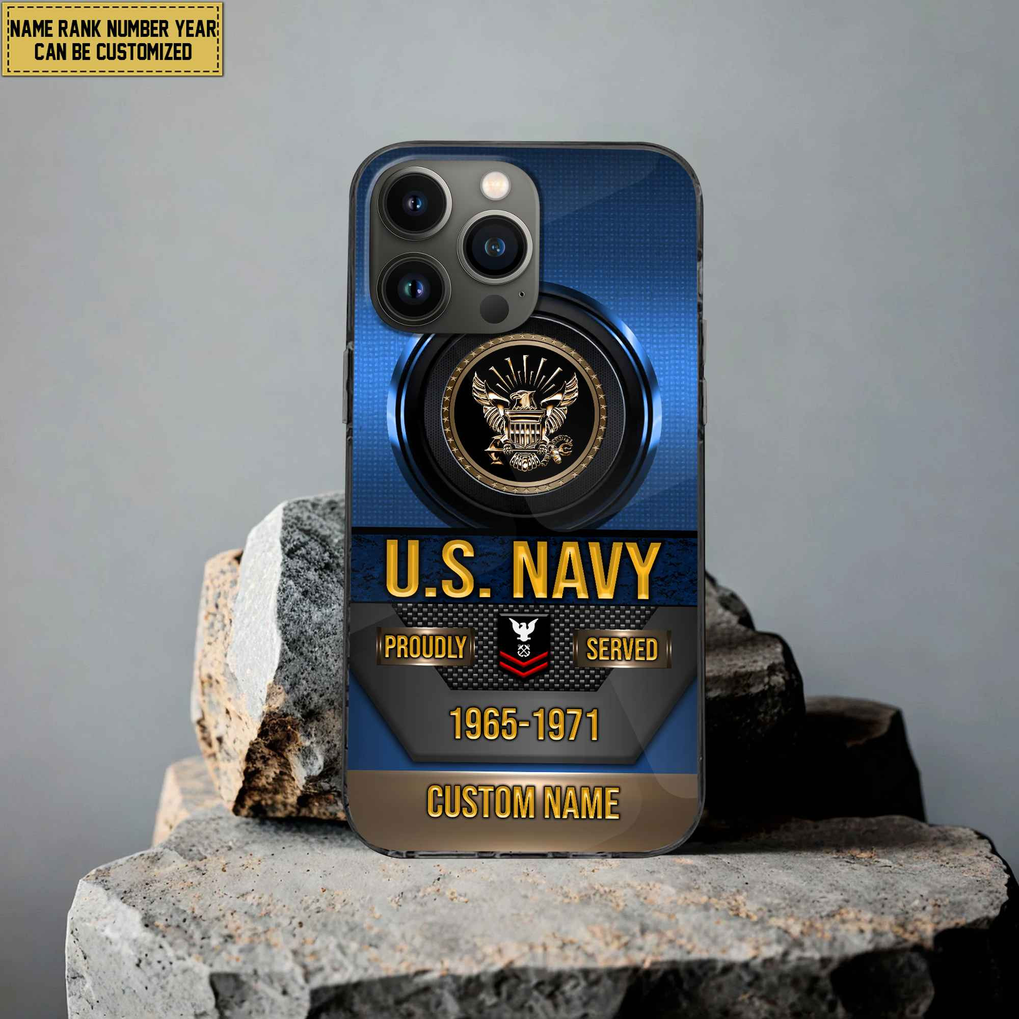 Premium Custom Name, Rank Navy Veteran Phone Case, Gifts For Navy Veteran, Gifts For Dad, For Husband VPVC500602