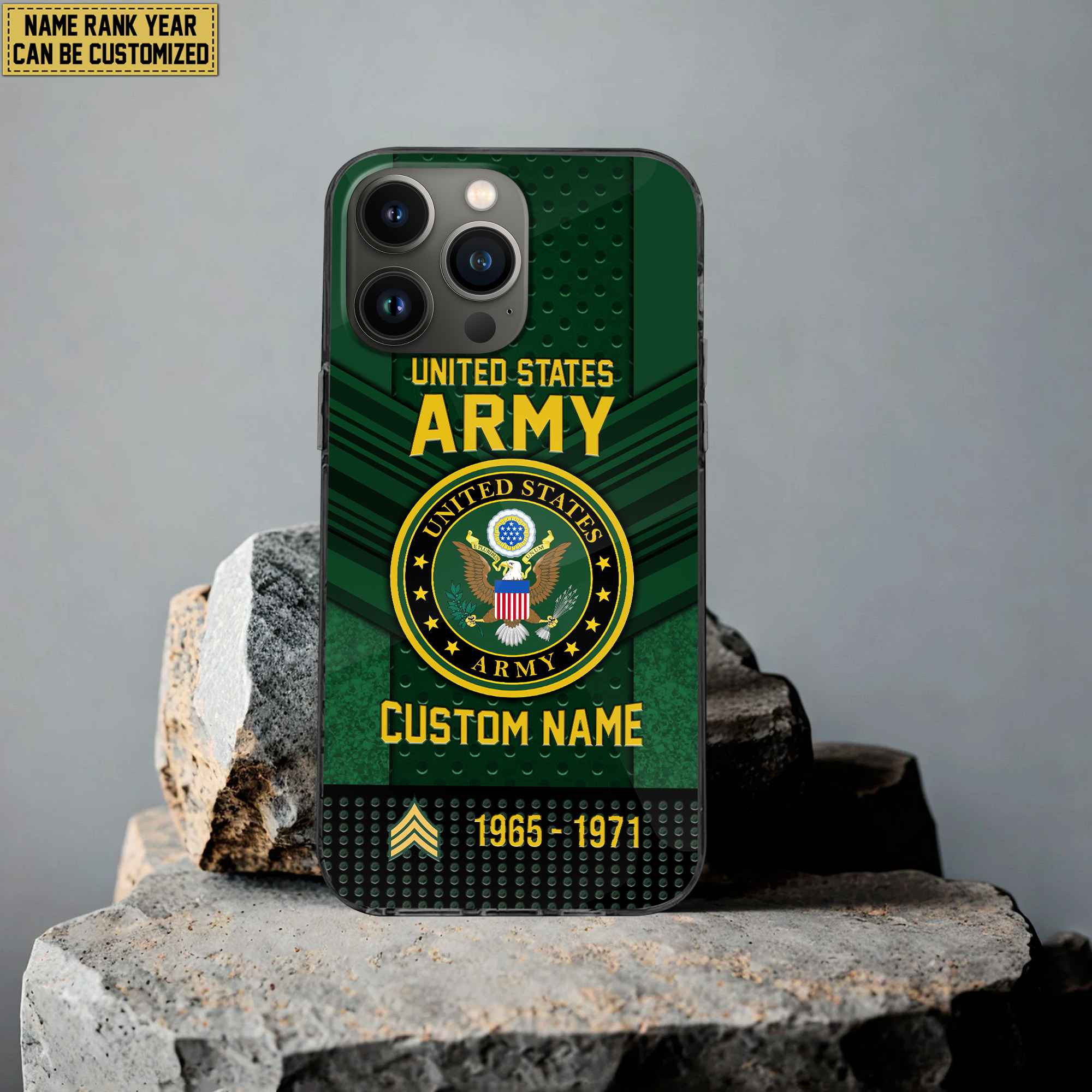 Premium Custom Name, Rank US Army Veteran Phone Case, Gifts For Veterans Day, Father’s Day, Gifts For US Army Veteran VPVC500801
