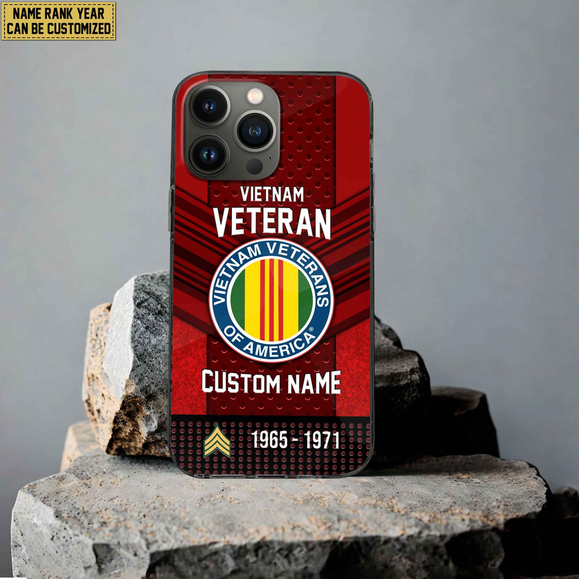 Premium Custom Name, Rank Vietnam Veteran Phone Case, Gifts For Veterans Day, Father’s Day, Gifts For Vietnam Veteran VPVC500806