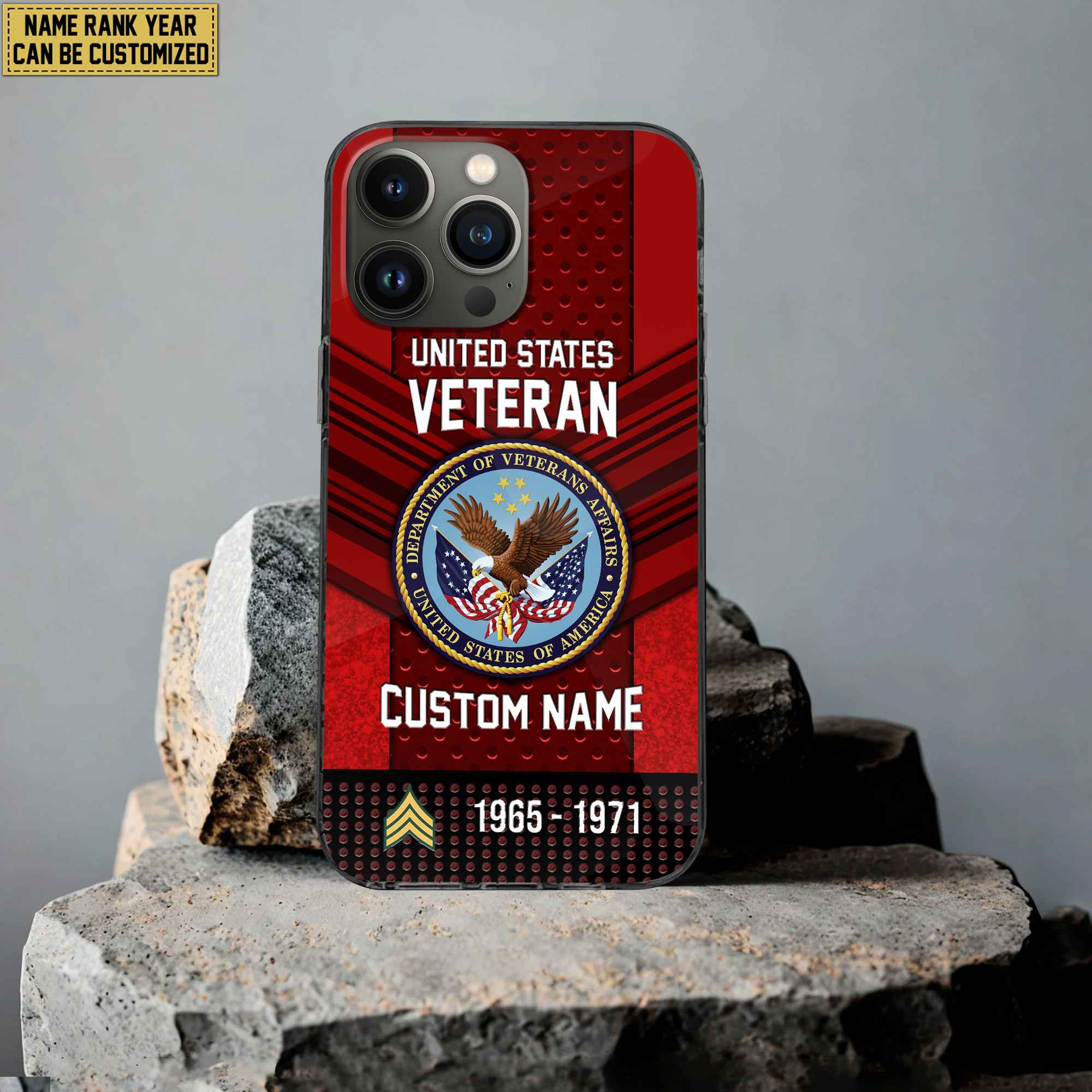 Premium Custom Name, Rank US Veteran Phone Case, Gifts For Veterans Day, Father’s Day, Gifts For US Veteran VPVC500807