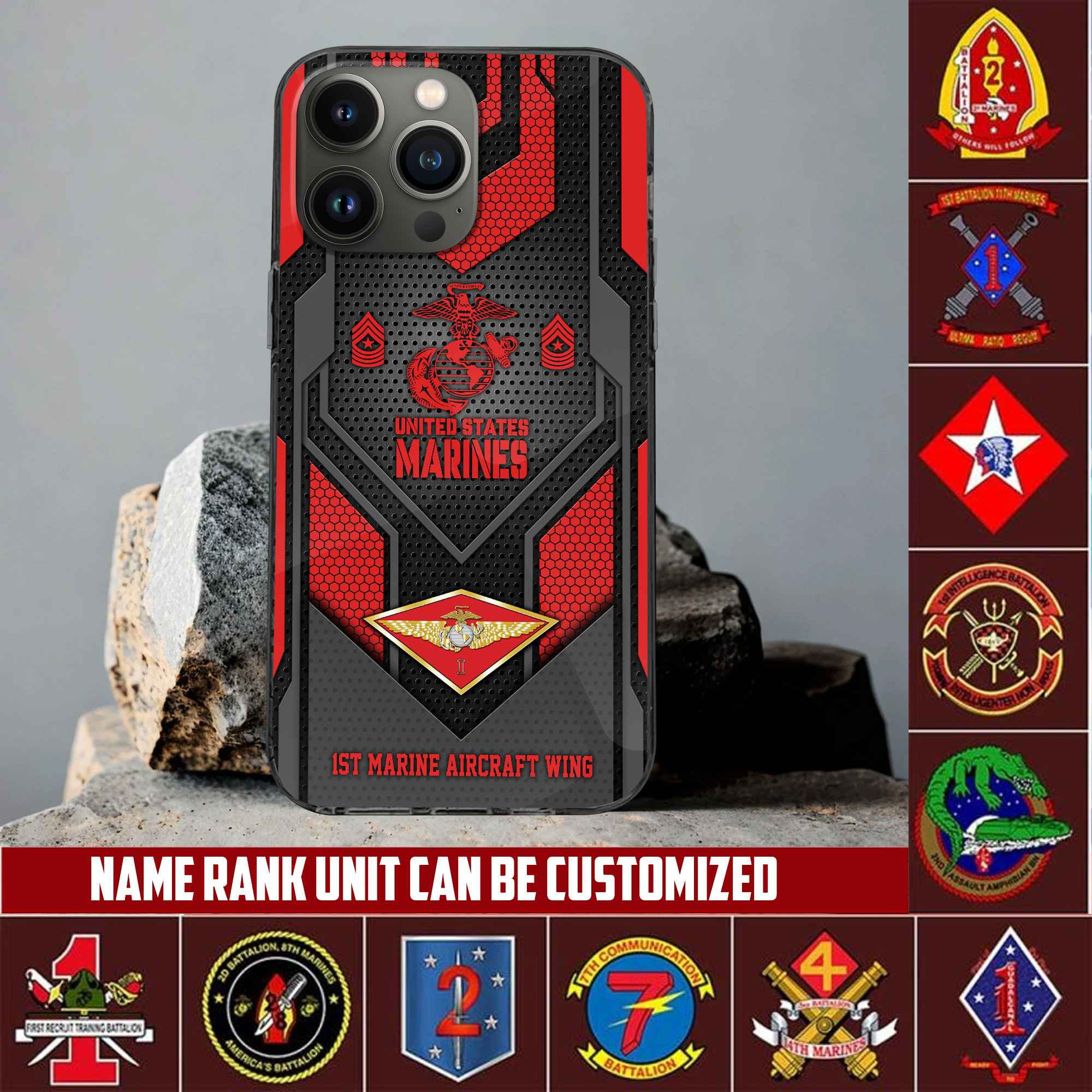 Premium Custom Name, Rank USMC Veteran Phone Case, Gifts For Marine Veteran VPVC500203