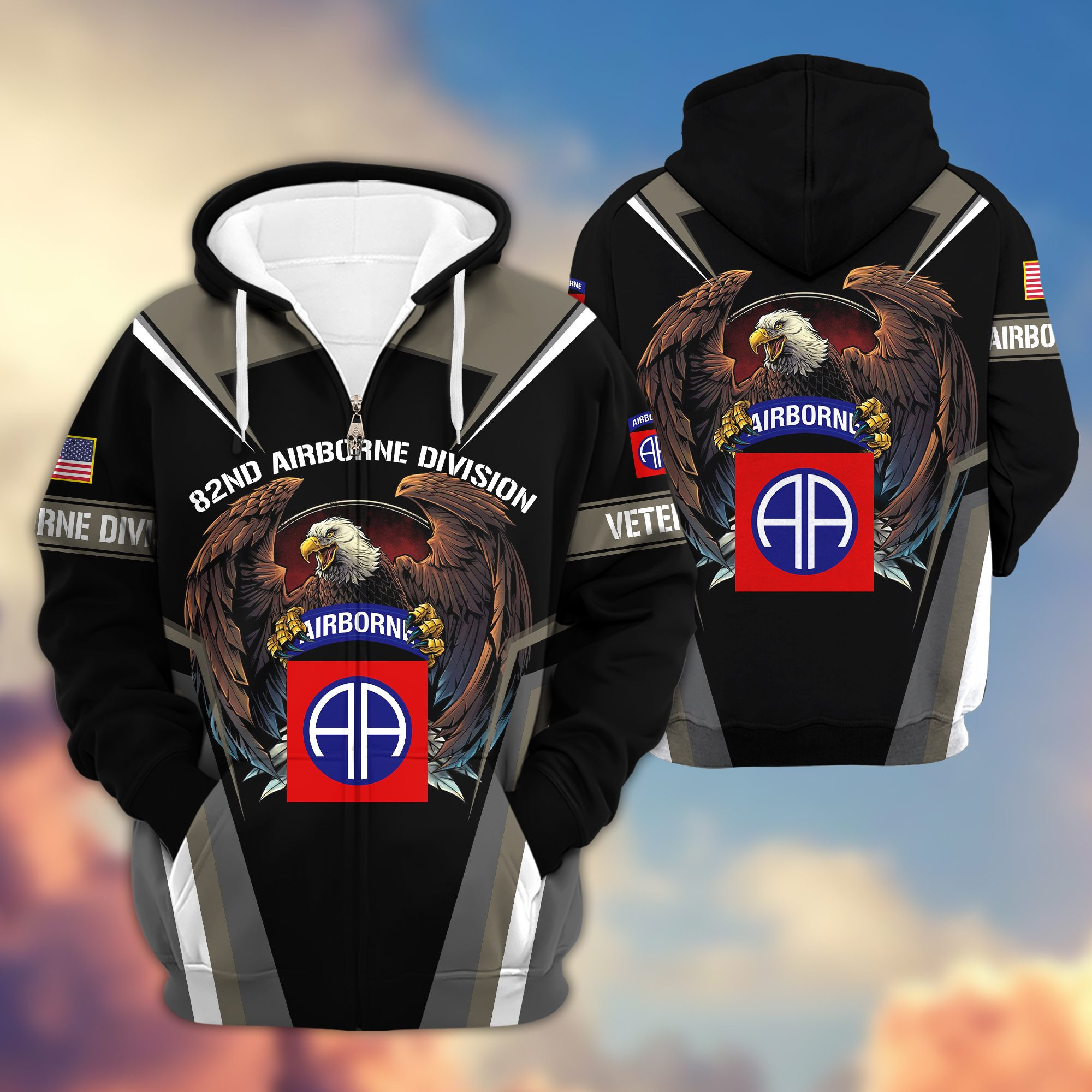 Premium 82nd Airborne Division Zip Up Hoodie Gifts For US Veteran VPVC602402