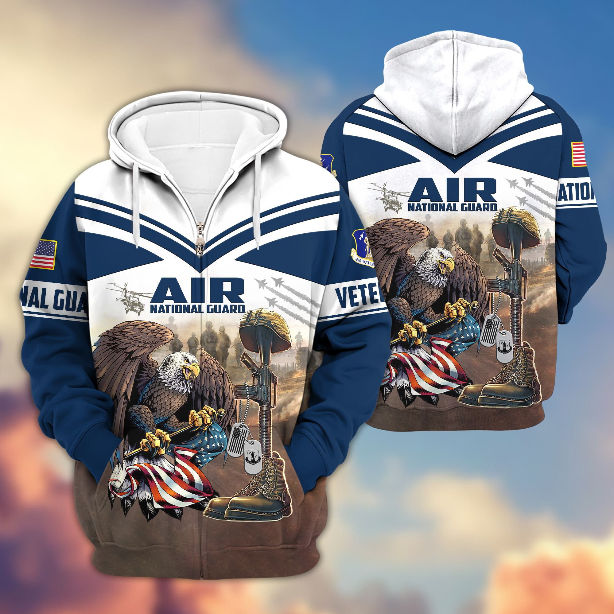 Premium Air National Guard Veteran Zip Up Hoodie VPVC602505