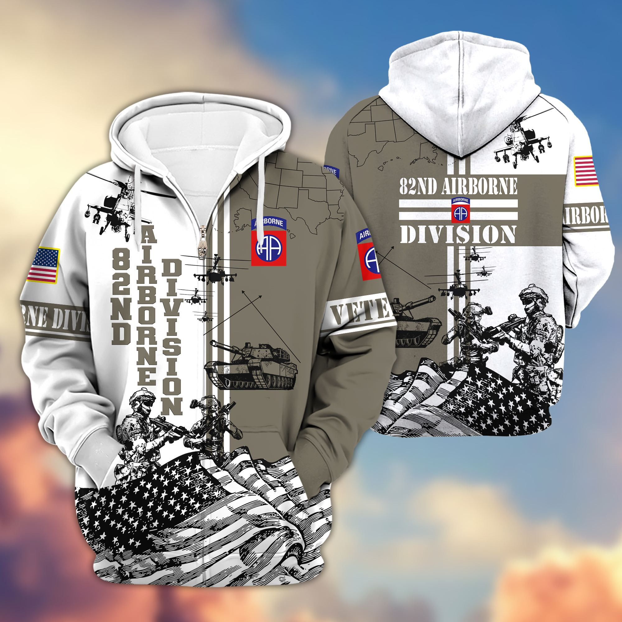 Premium 82nd Airborne Division Zip Up Hoodie, Gifts For Dad, For Husband VPVC602802