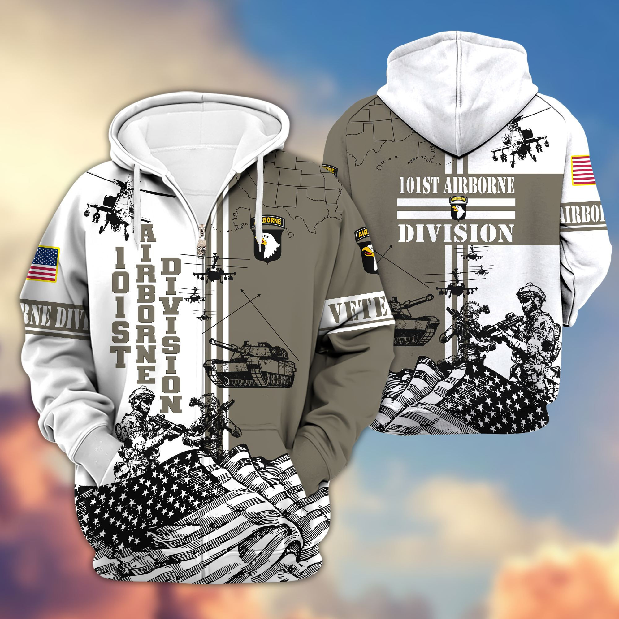 Premium 101st Airborne Division Zip Up Hoodie, Gifts For Dad, For Husband VPVC602803