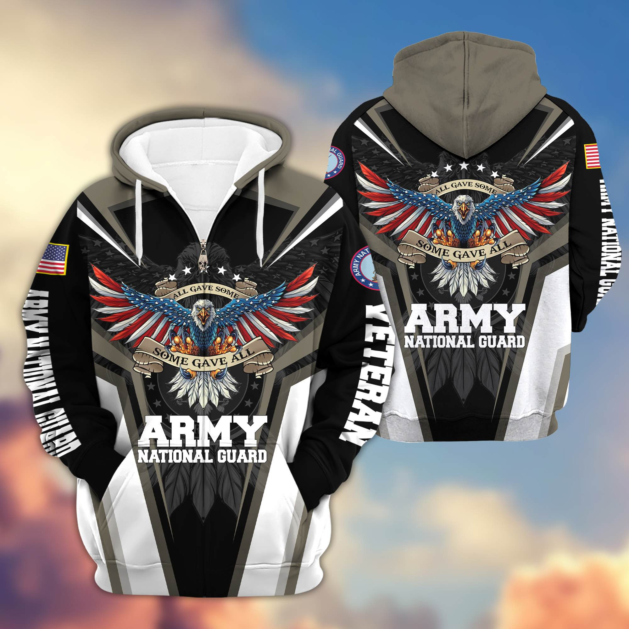 Army National Guard Veteran Zip Up Hoodie, Gifts For Dad, For Husband VPVC602904