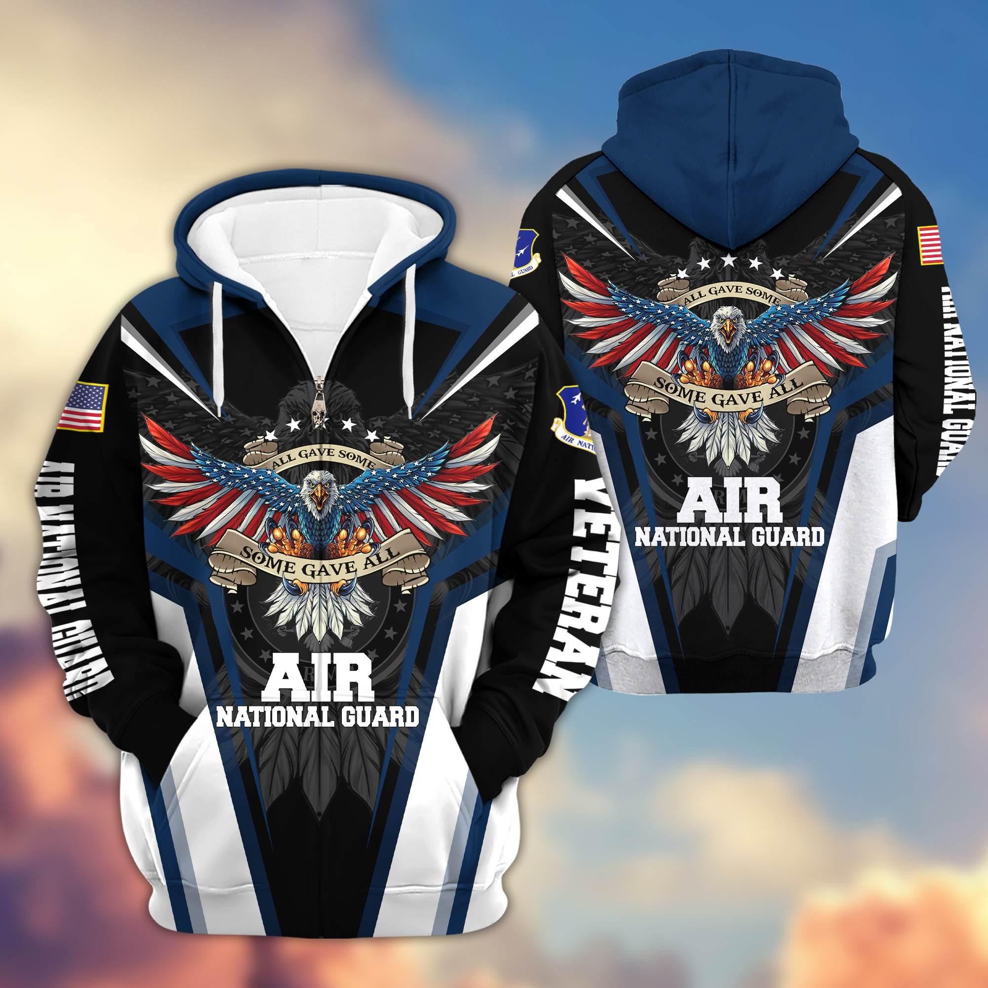 Air National Guard US Veteran Zip Up Hoodie, Gifts For Dad, For Husband VPVC602905