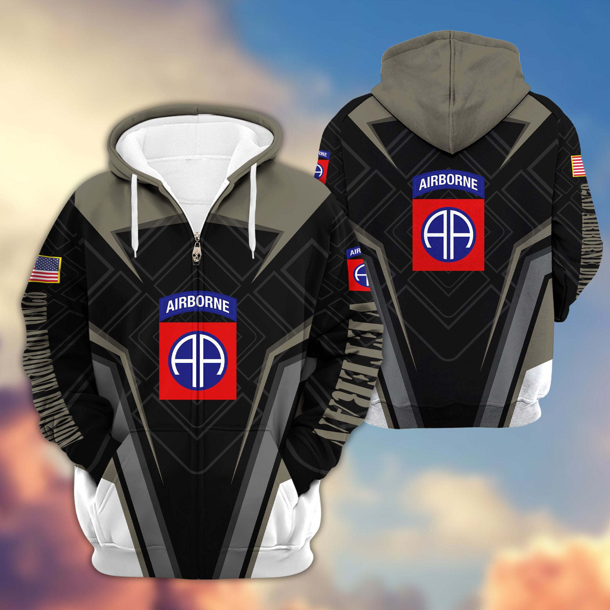 Premium 82nd Airborne Division Zip Up Hoodie, Gifts For Veterans Day, Father’s Day VPVC603002