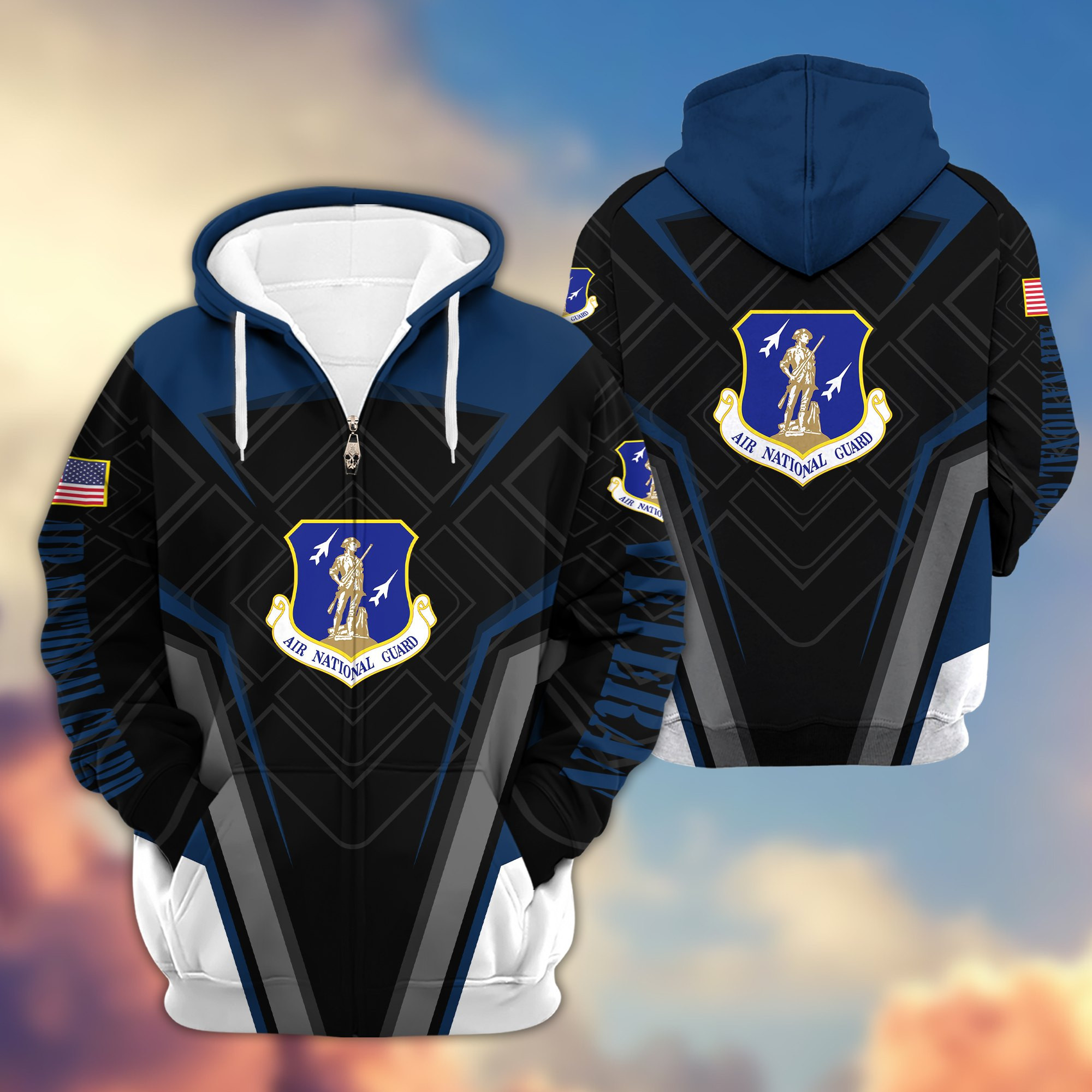 Premium Air National Guard US Veteran Zip Up Hoodie, Gifts For Veterans Day, Father’s Day VPVC603005