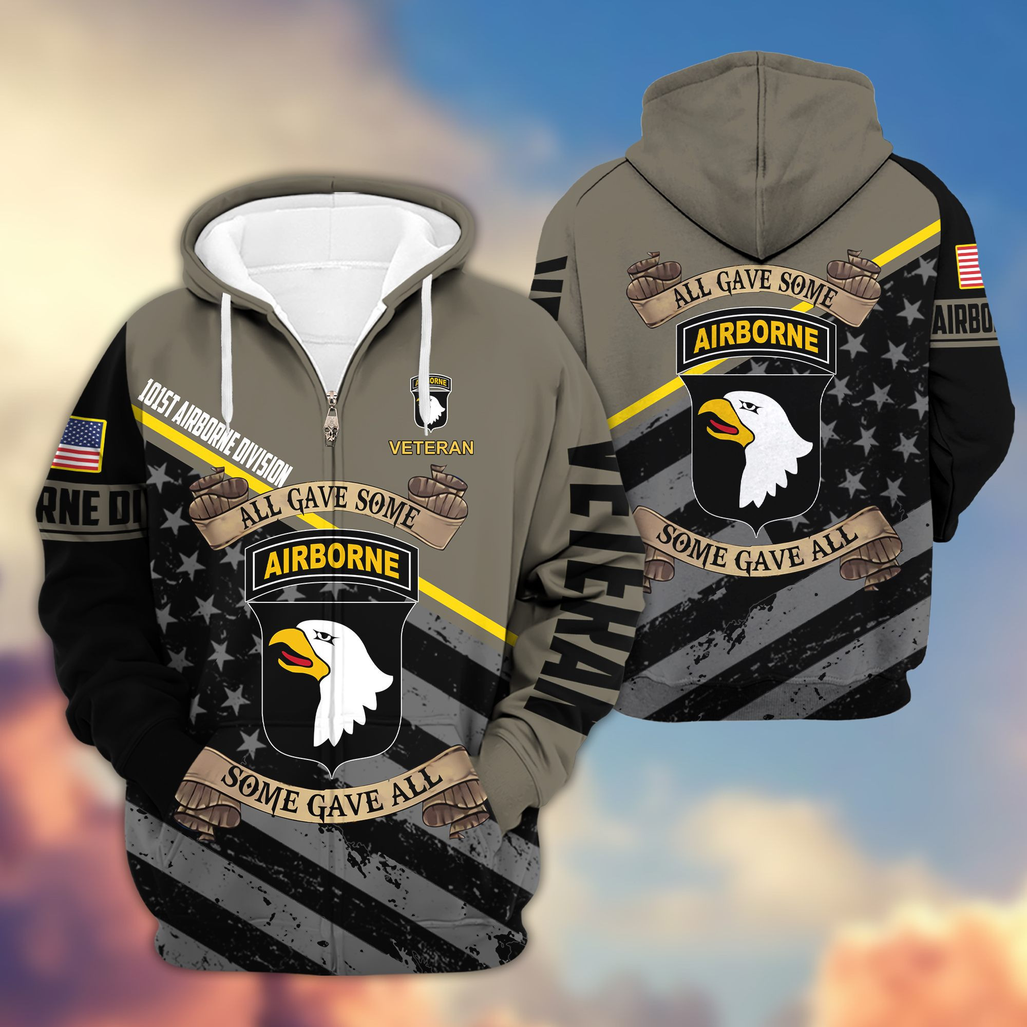 Premium 101st Airborne Division Veteran Zip Up Hoodie VPVC603103