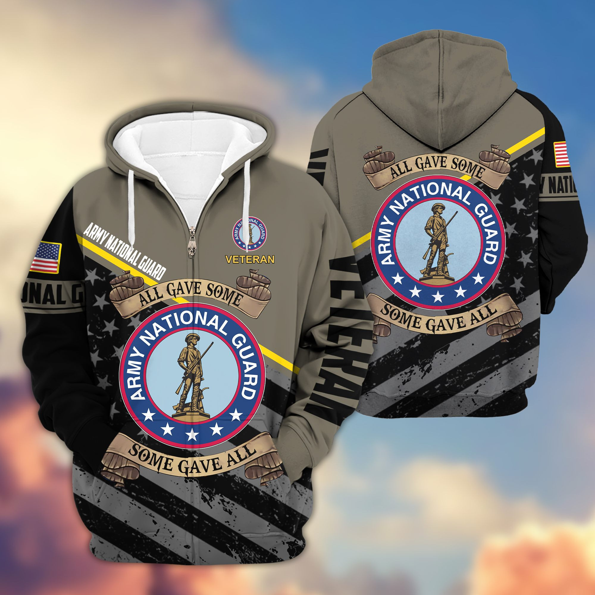 Premium Army National Guard Veteran Zip Up Hoodie VPVC603104