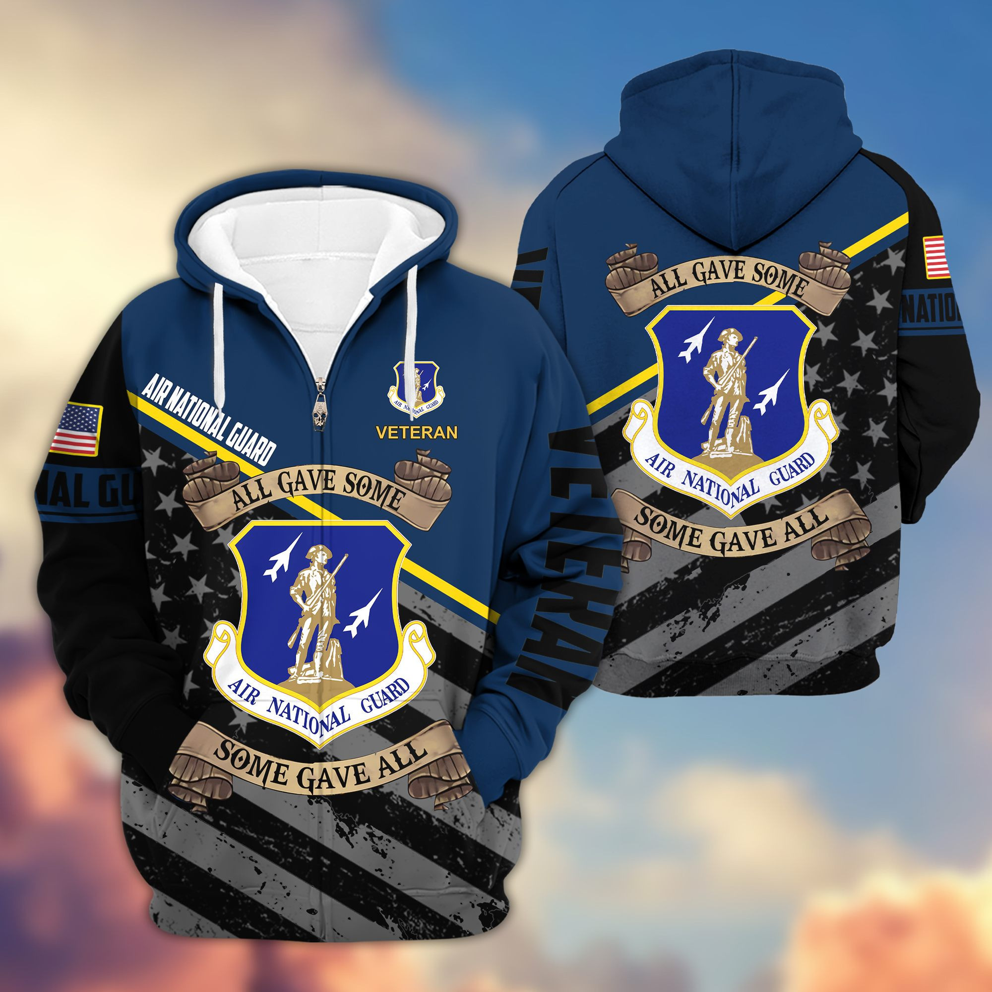 Premium Air National Guard Veteran Zip Up Hoodie VPVC603105