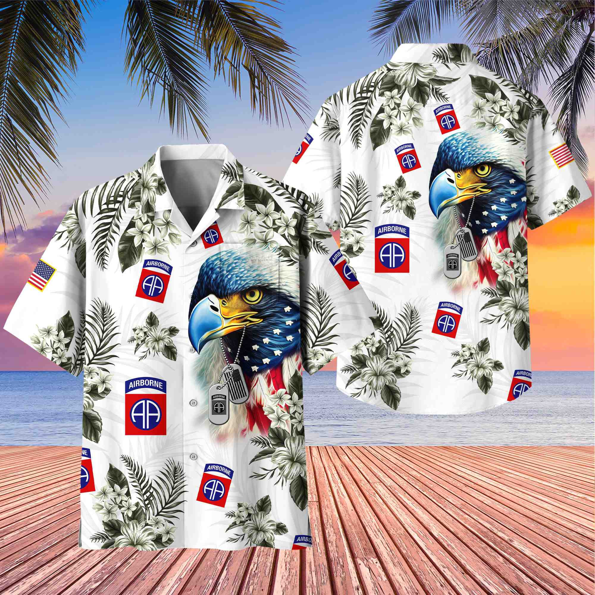 Premium 82nd Airborne Division Veteran Hawaiian Shirt With Pocket, Gifts for US Veteran, Gifts For Dad, For Husband VPVC501402