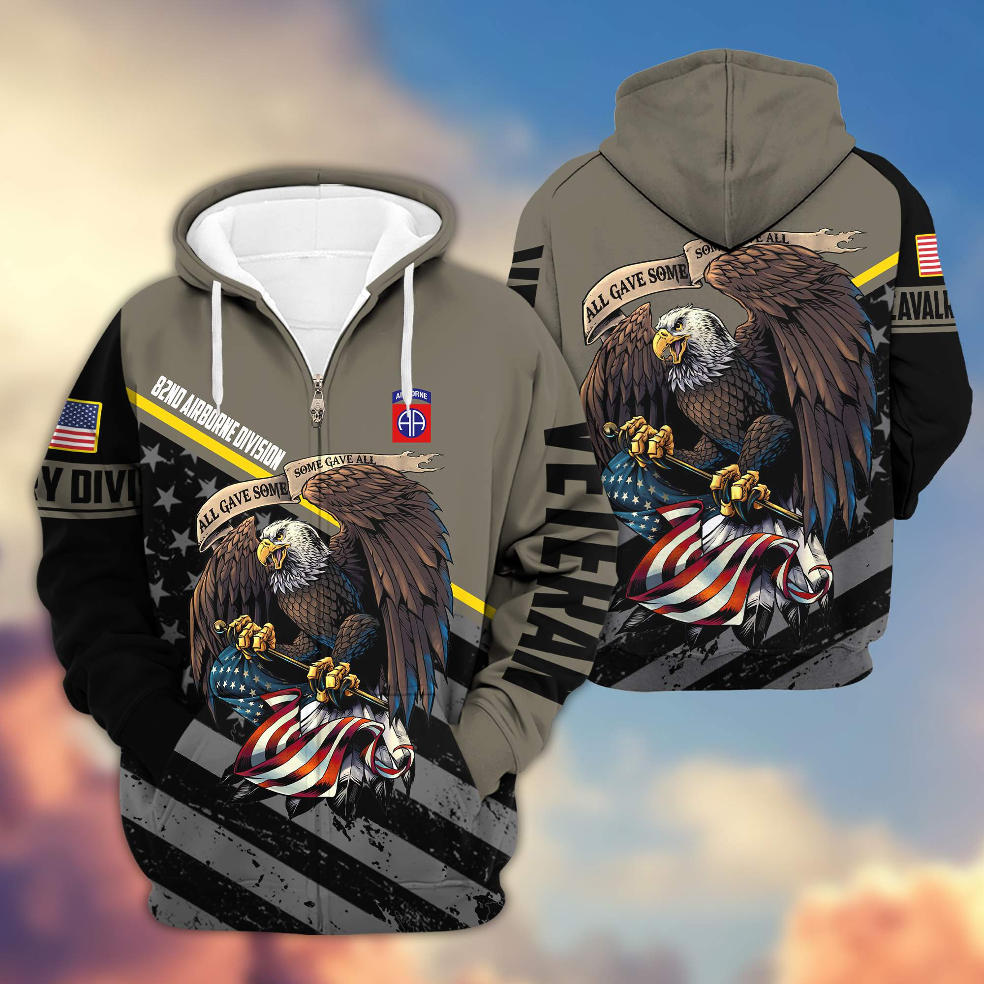 Premium 82nd Airborne Division Veteran Zip Up Hoodie VPVC603202