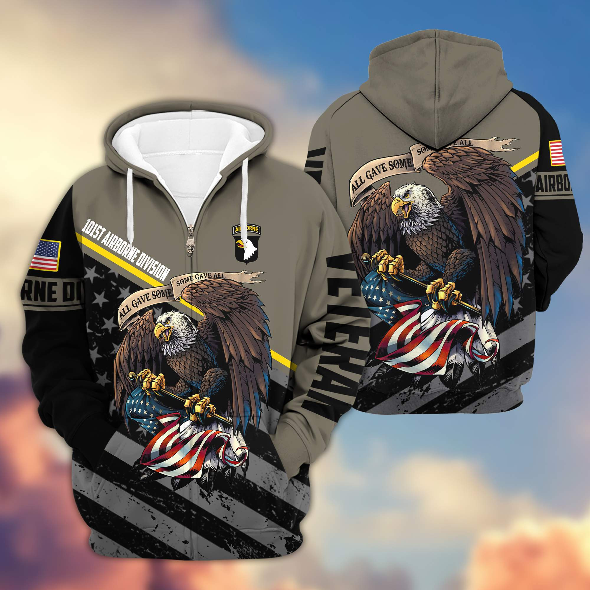 Premium 101st Airborne Division Veteran Zip Up Hoodie VPVC603203