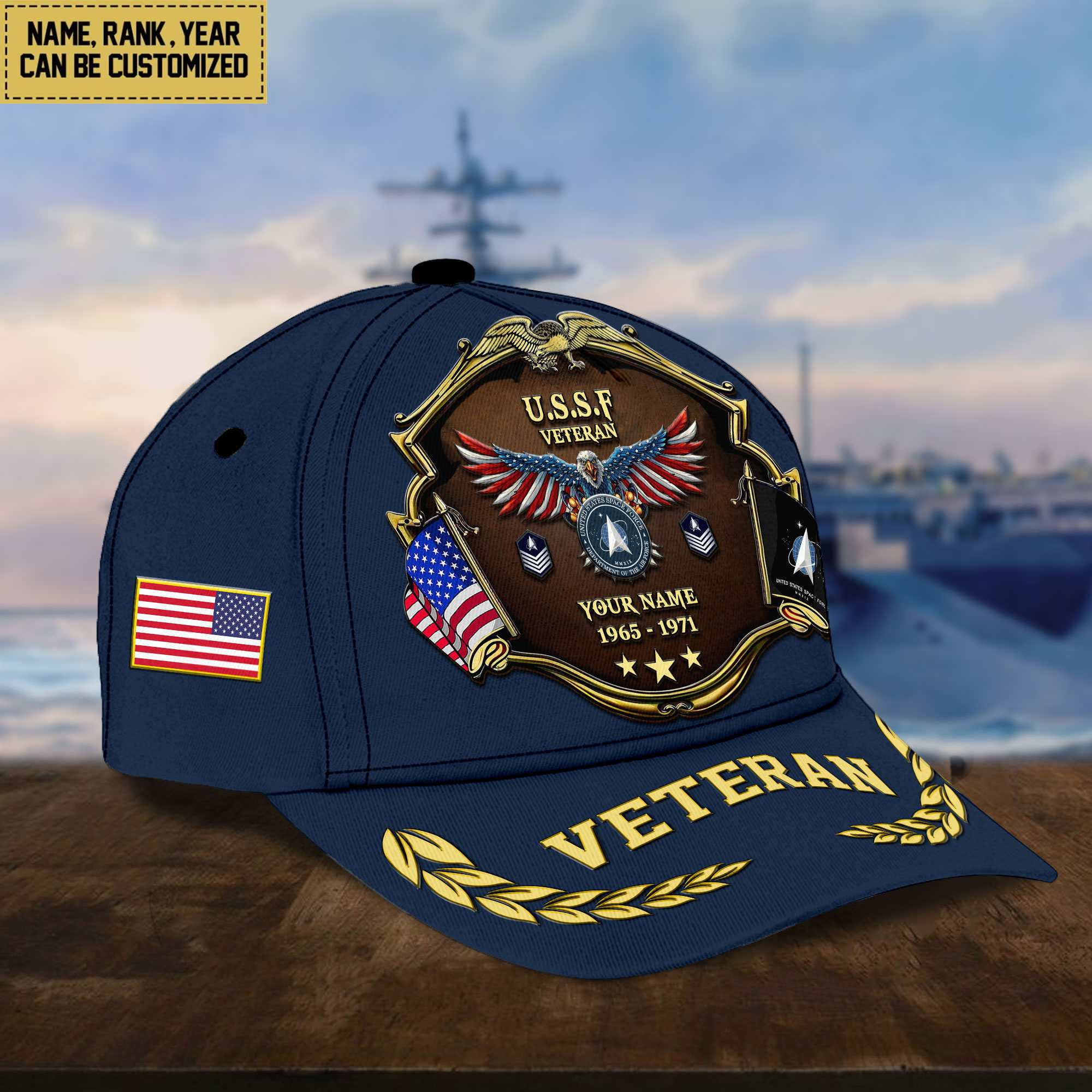 Premium Personalized Proudly Served US Veterans Cap APHN300713
