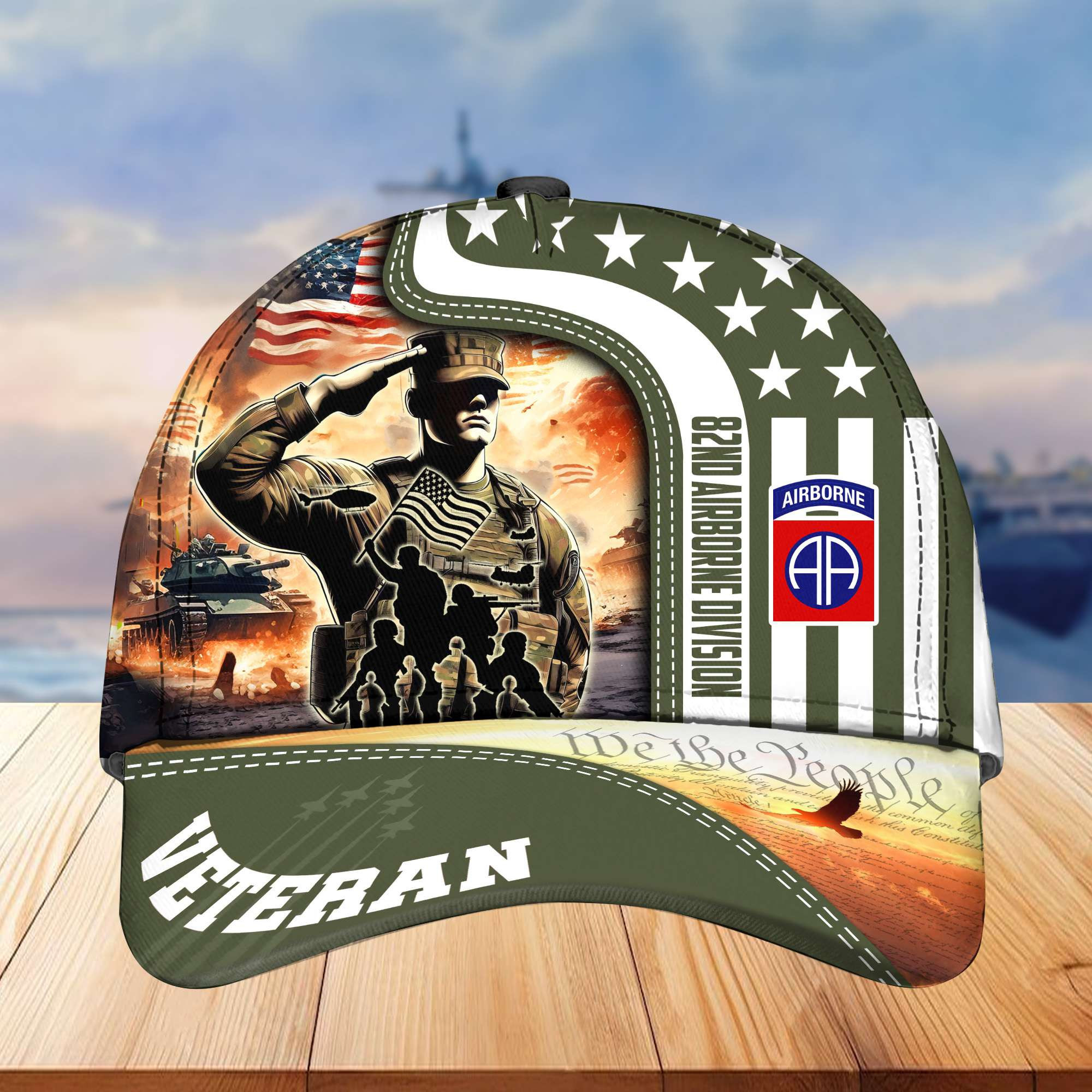 82nd Airborne Division Veteran Cap, Gifts for Dad, Gifts for Husband Veteran VPVC003402
