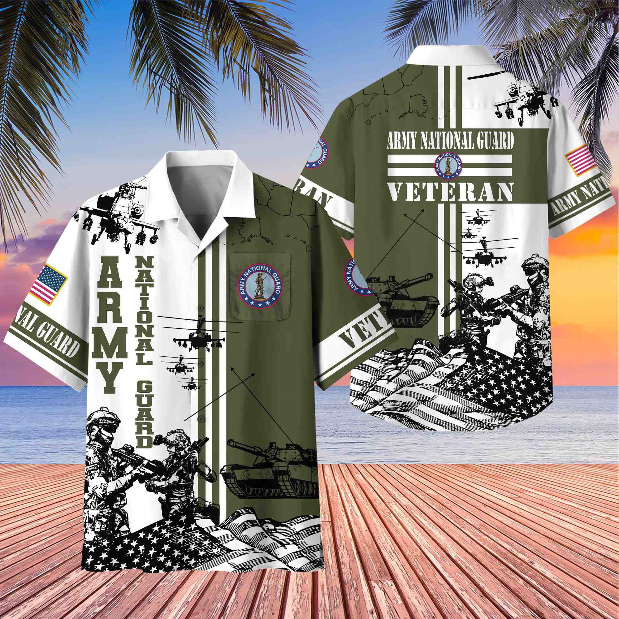 Premium Army National Guard Veteran Hawaiian Shirt With Pocket, Gifts for US Veteran, Gifts For Dad, For Husband VPVC403404