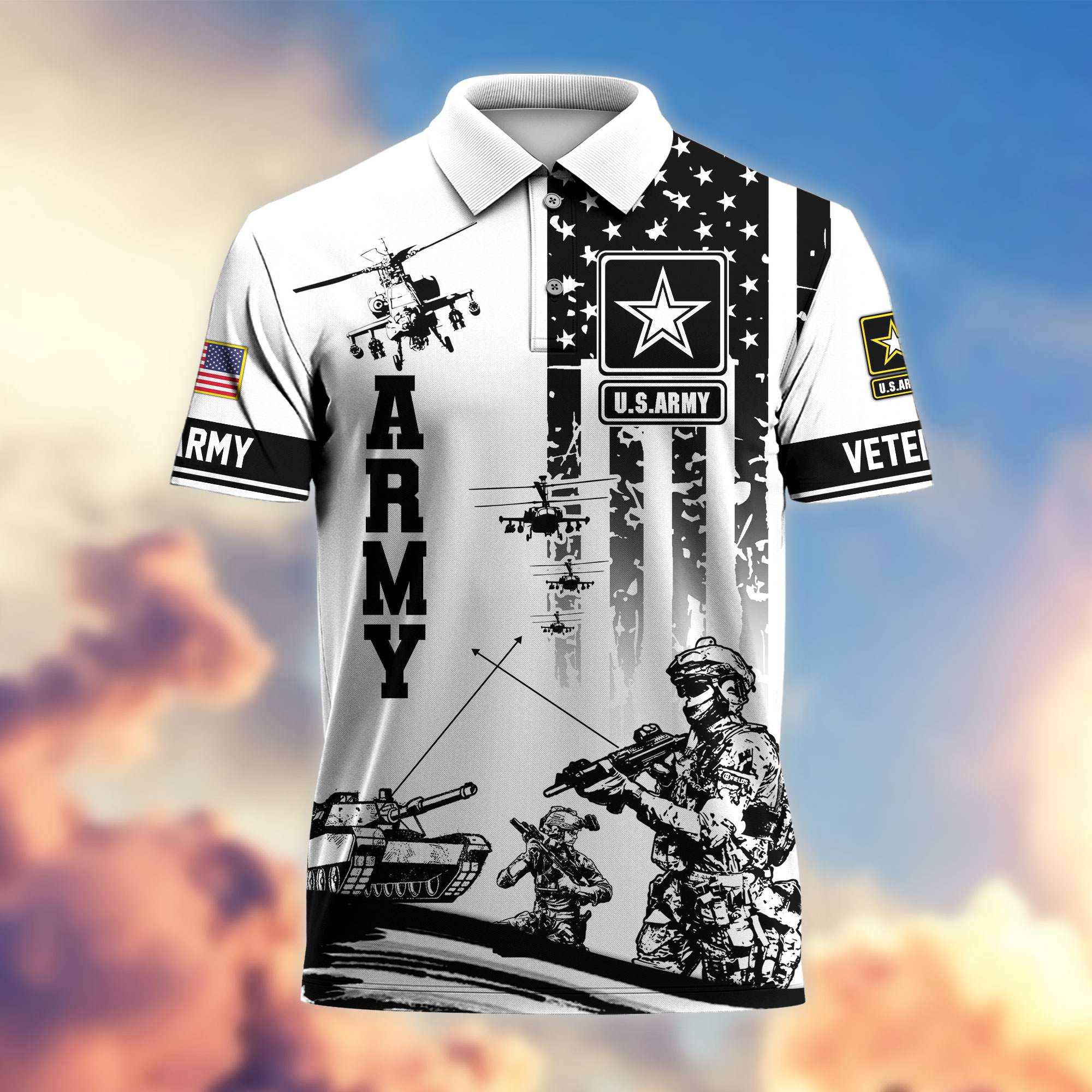 Premium US Veterans Polo Shirt, Gifts For Dad, Gifts For Husband, Gifts For Veterans Day APHN200813