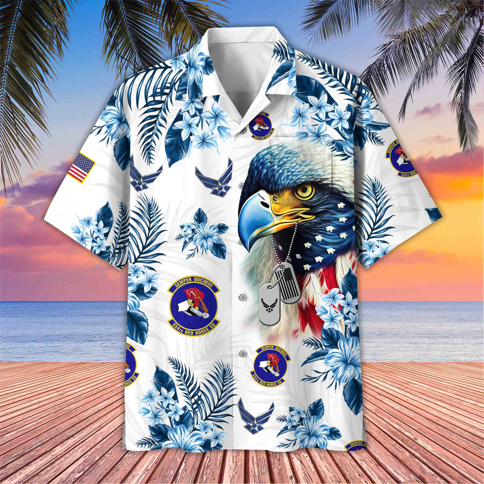 Premium US Air Force Red Horse Hawaiian Shirt With Pocket BPVC230810