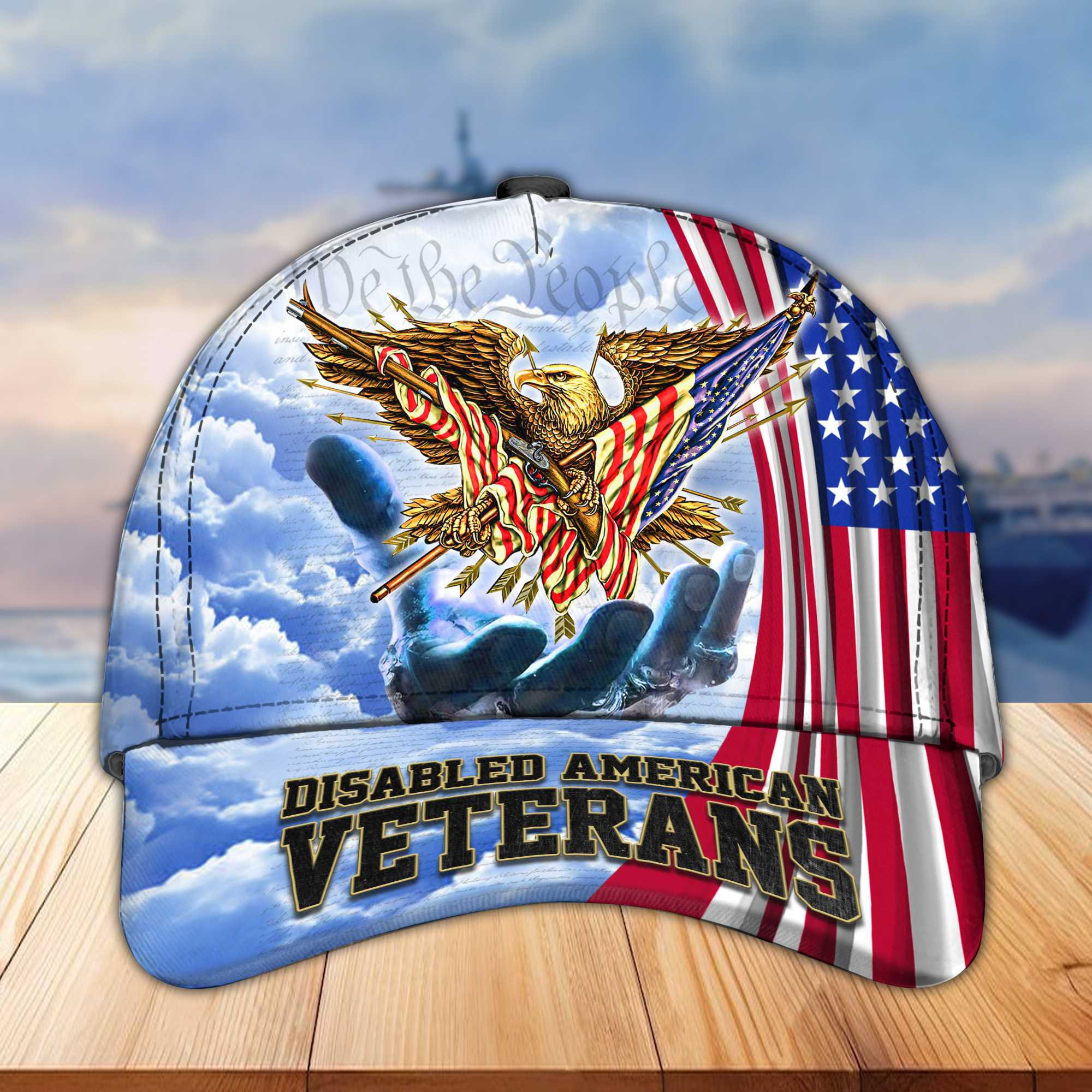Premium Disabled American Veterans Cap, Gifts for US Veteran, Gifts for Dad, for Husband VPVC004402