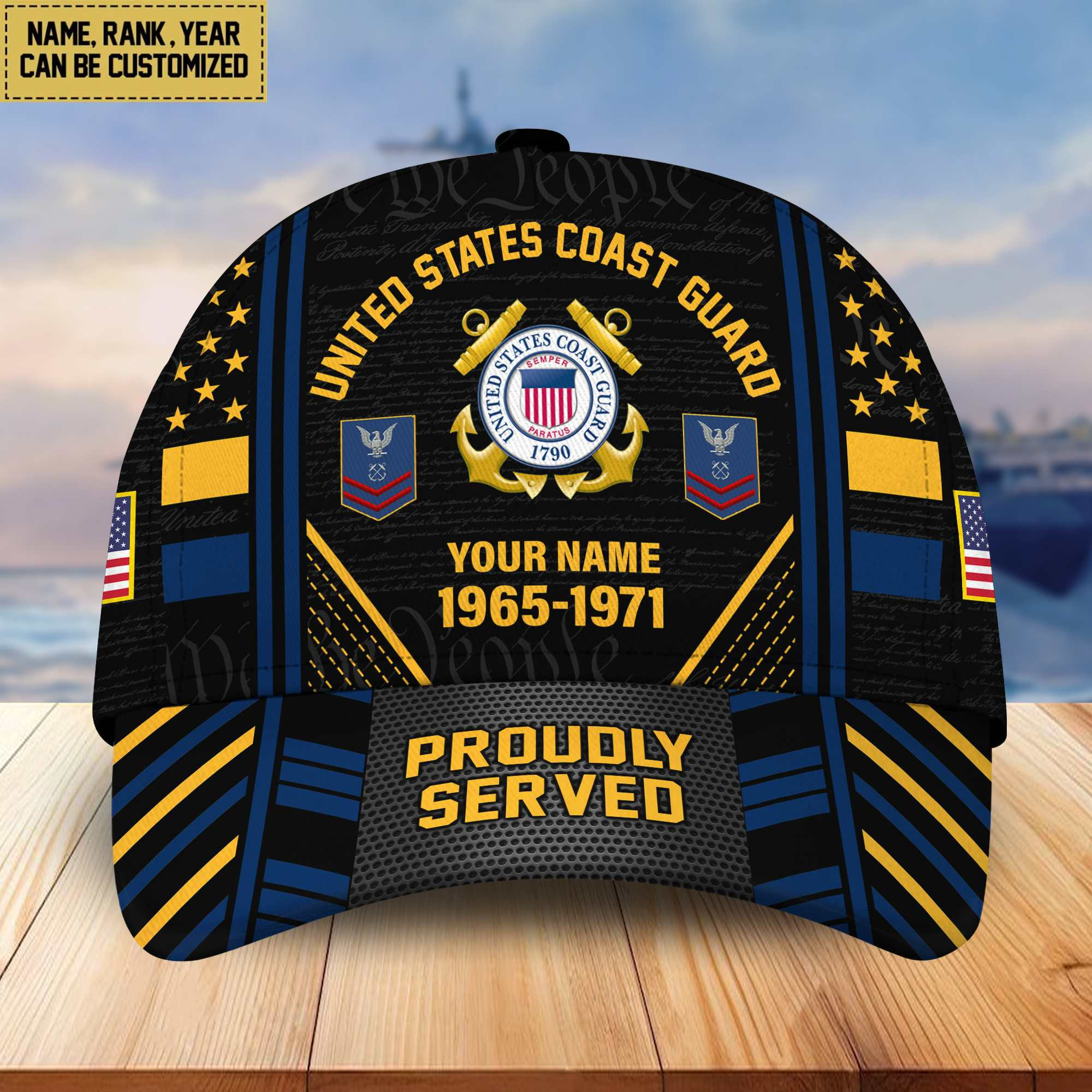 Premium USCG Veteran Custom Cap, Gifts for Coast Guard Veteran, Gifts for Dad, Gifts for Husband VPVC004705