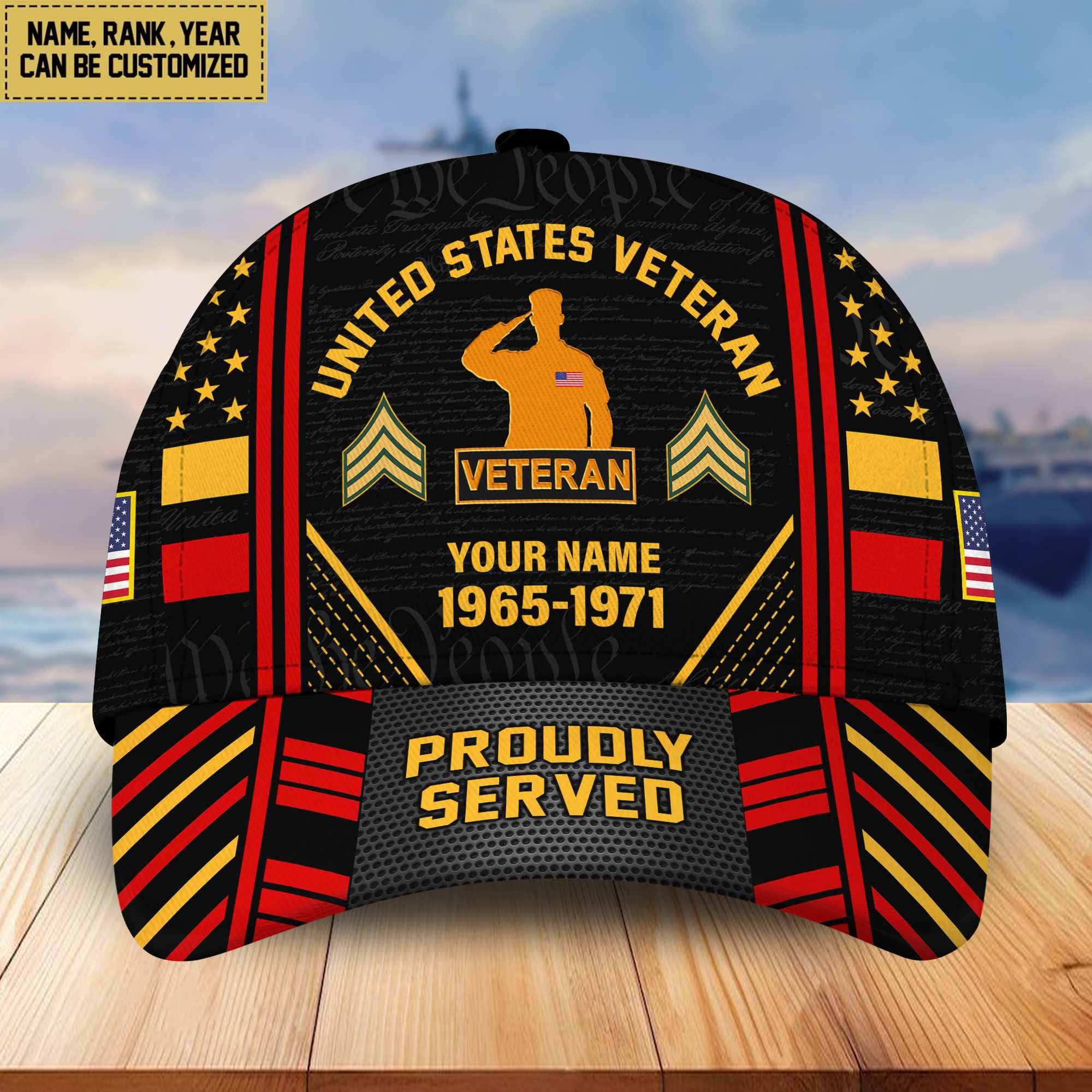 Premium US Veteran Custom Cap, Gifts for US Veteran, Gifts for Dad, Gifts for Husband VPVC004707