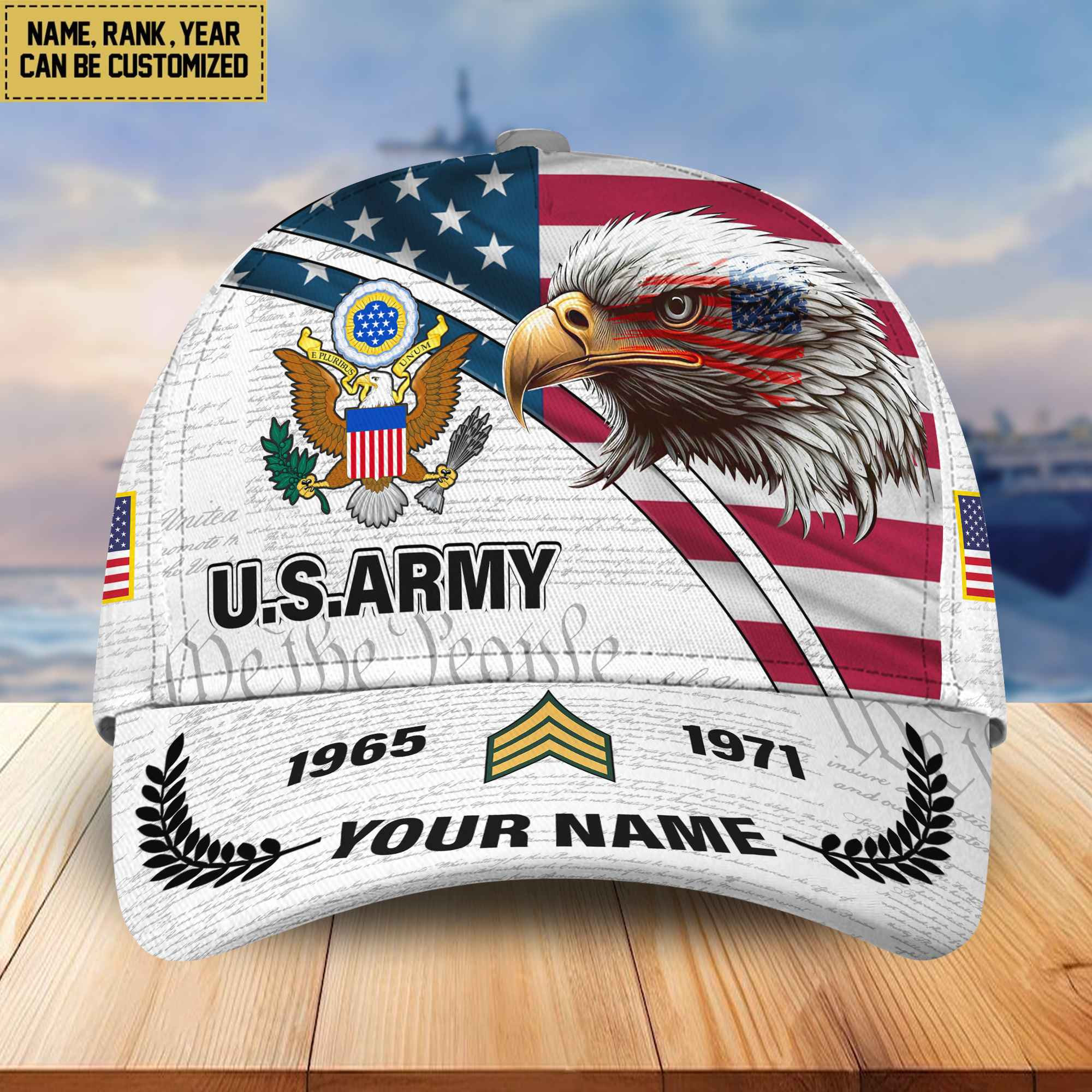 Premium US Army Veteran Custom Cap, Gifts for Army Veteran, Gifts for Dad, Gifts for Husband VPVC004801