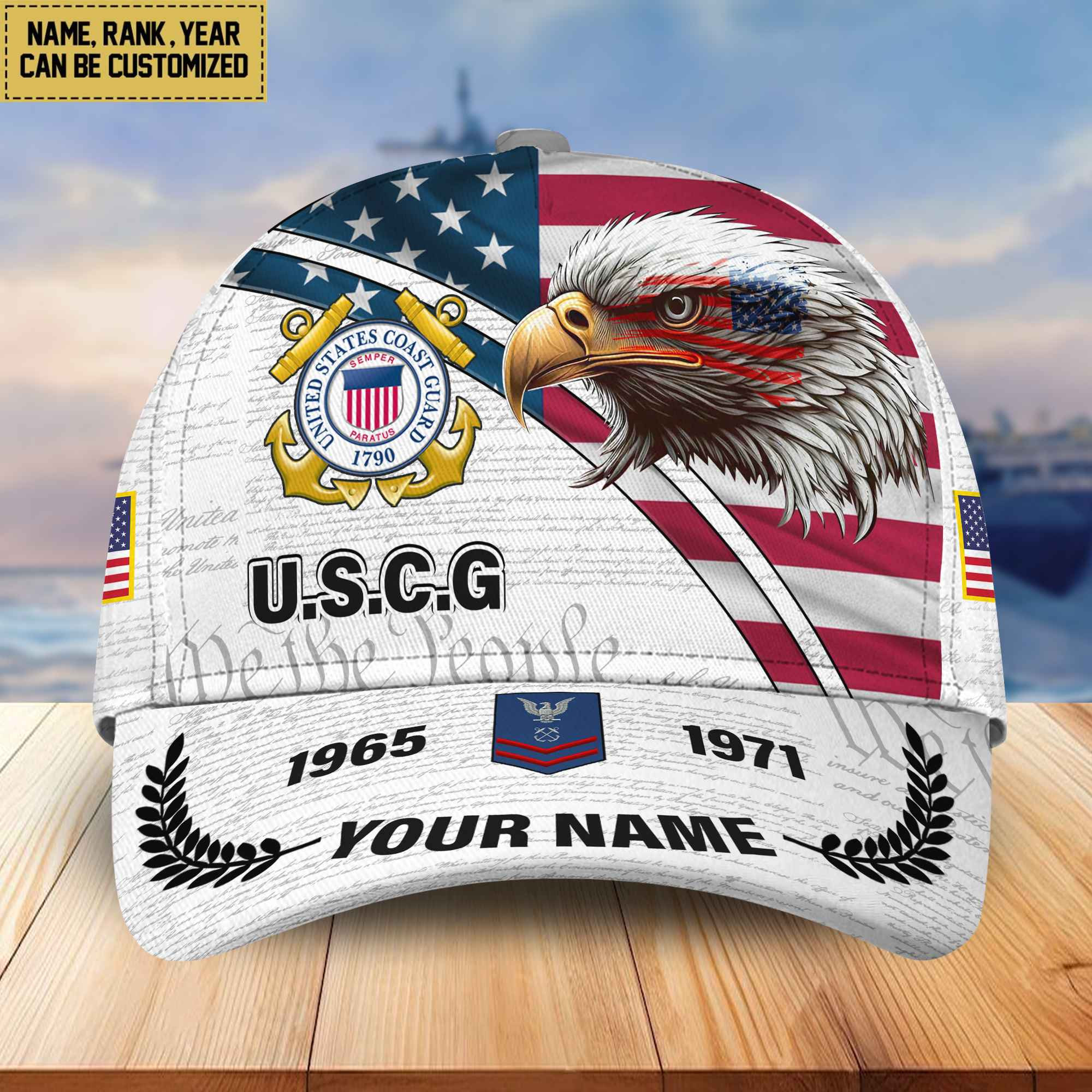 Premium USCG Veteran Custom Cap, Gifts for Coast Guard Veteran, Gifts for Dad, Gifts for Husband VPVC004805