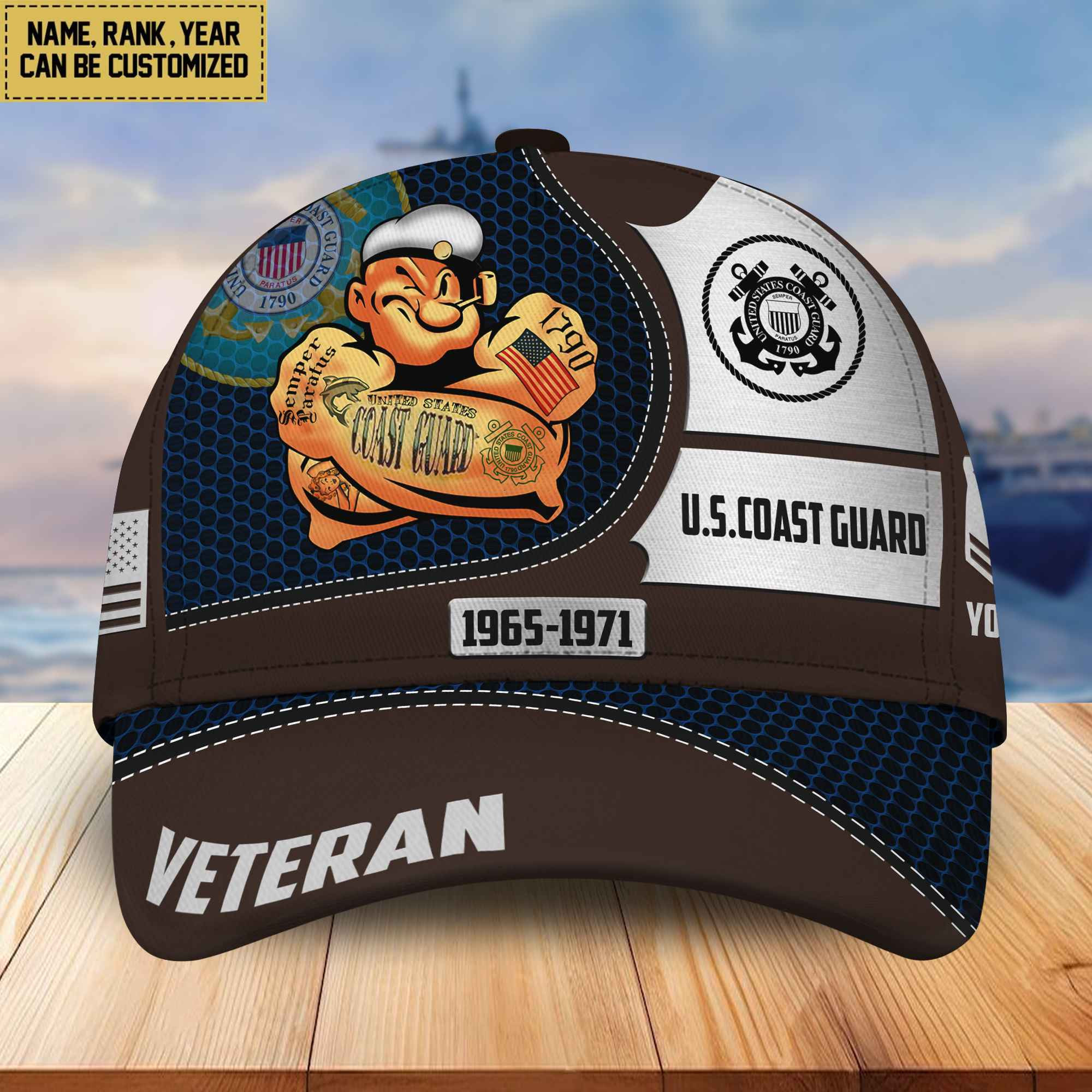 Premium USCG Veteran Custom Cap, Gifts for Coast Guard Veteran, Gifts for Veterans Day VPVC004905