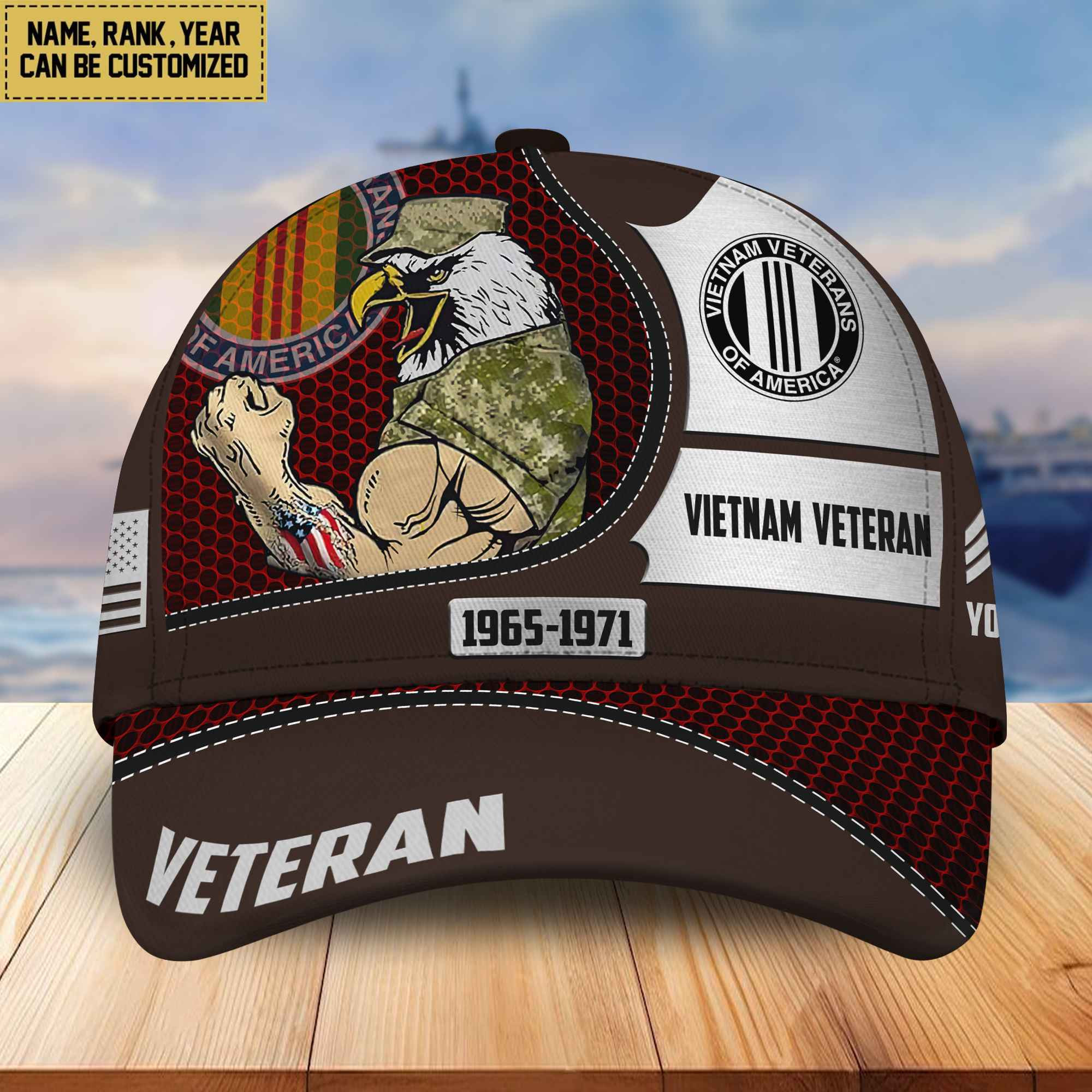 Premium Vietnam Veteran Custom Cap, Gifts for Vietnam Veteran, Gifts for Veterans Day VPVC004906