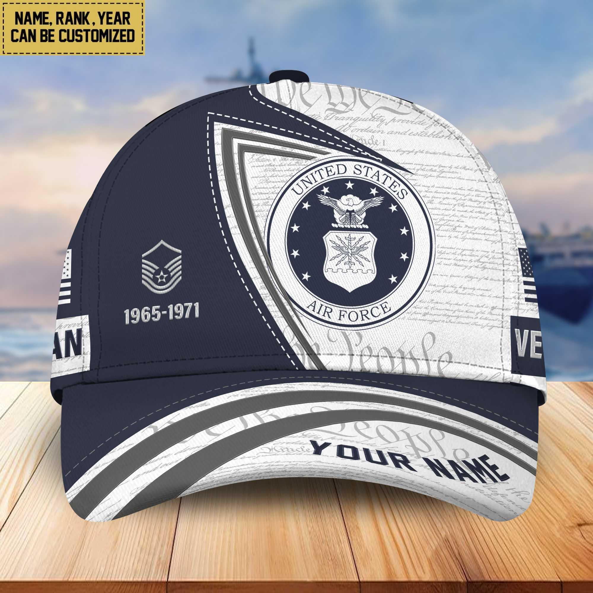 Premium USAF Veteran Custom Cap, Gifts for Air Force Veteran, Gifts for Dad, Gifts for Husband VPVC005004