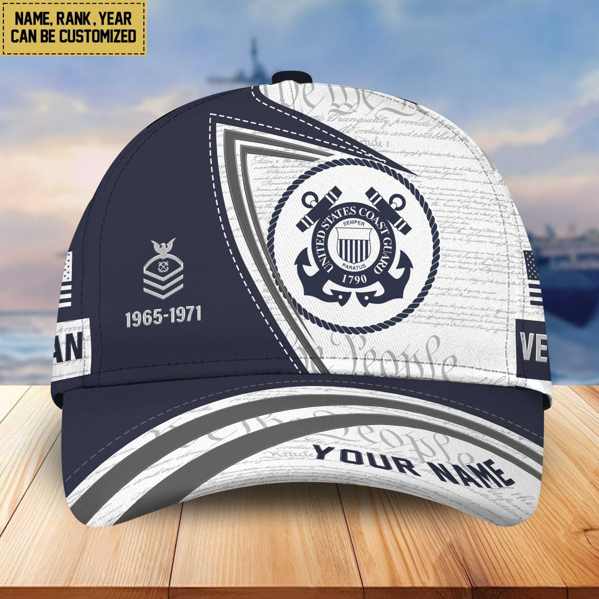 Premium USCG Veteran Custom Cap, Gifts for Coast Guard Veteran, Gifts for Dad, Gifts for Husband VPVC005005