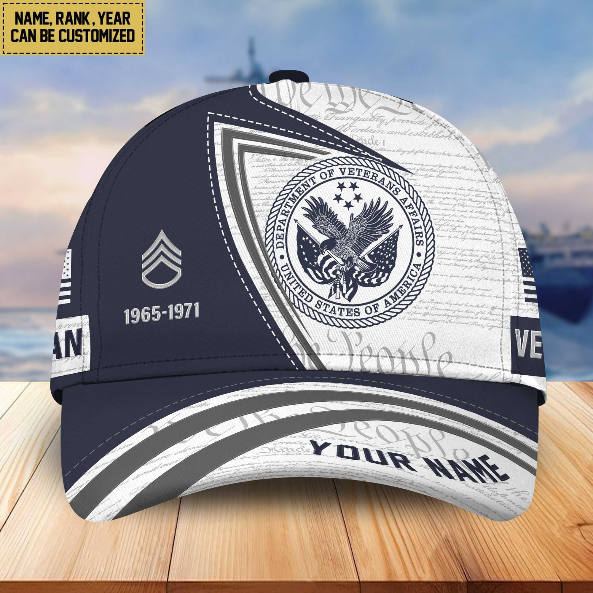 Premium US Veteran Custom Cap, Gifts for US Veteran, Gifts for Dad, Gifts for Husband VPVC005007
