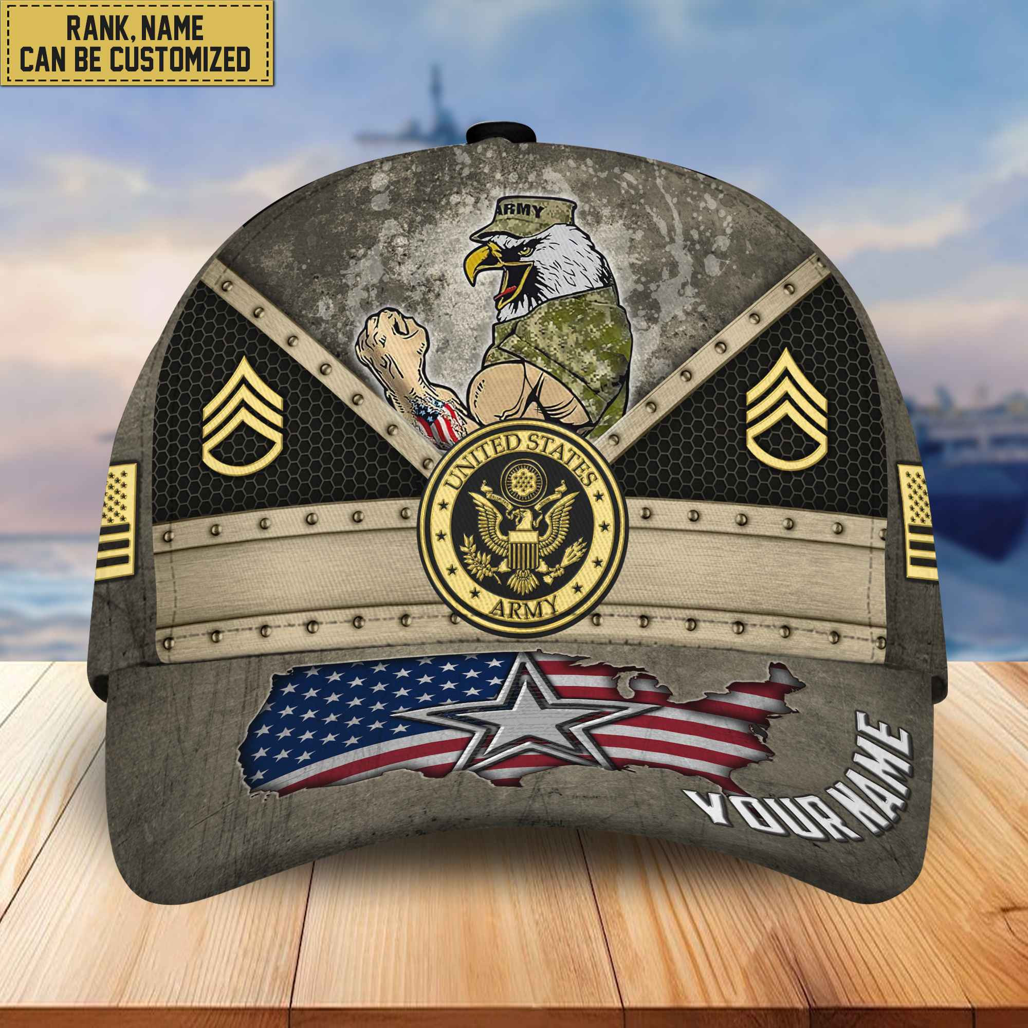 Premium US Army Veteran Custom Cap, Gifts for Army Veteran VPVC005101