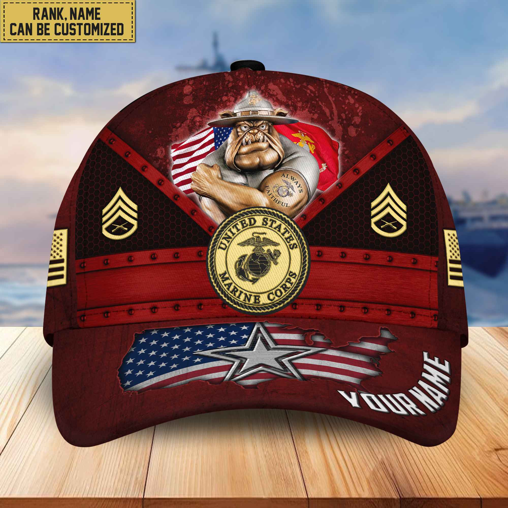 Premium USMC Veteran Custom Cap, Gifts for Marine Veteran VPVC005103