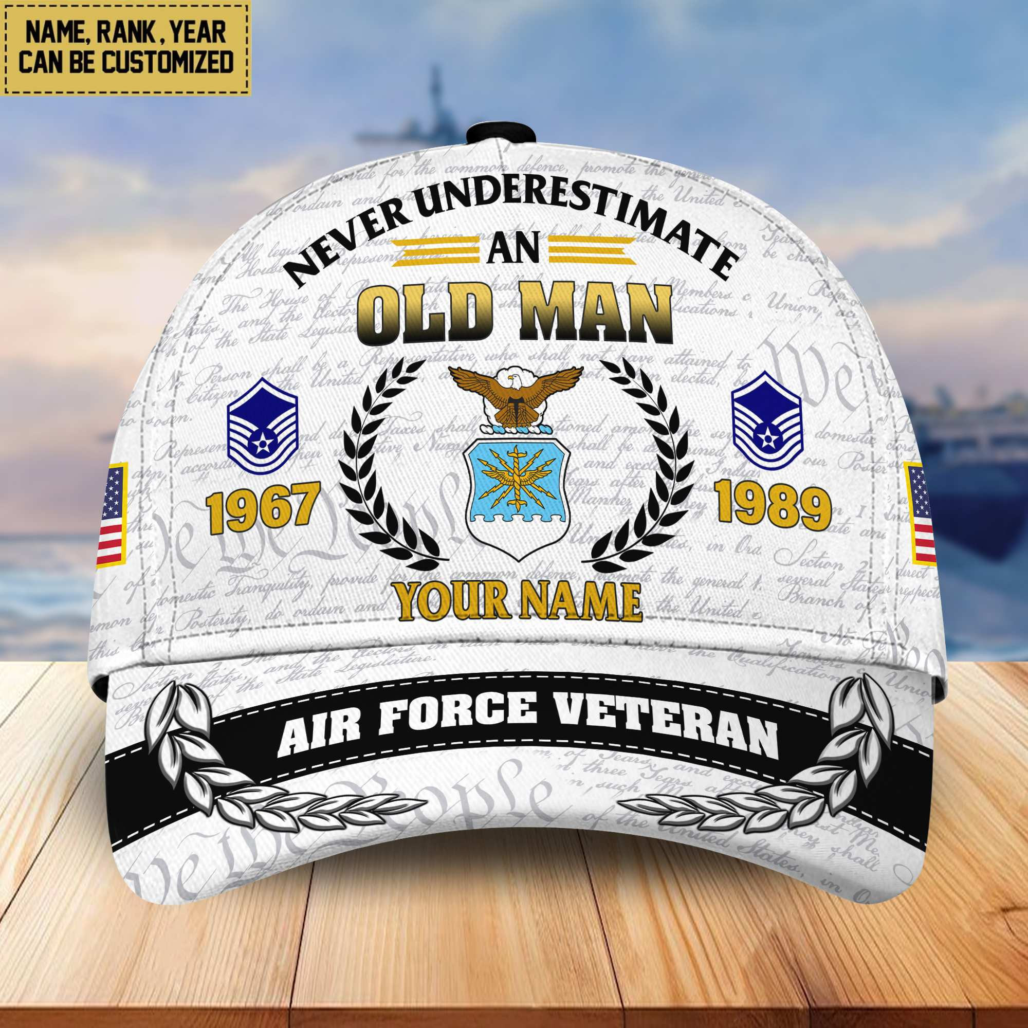 Premium USAF Veteran Custom Cap, Gifts for Air Force Veteran, Gifts for Dad, Gifts for Husband VPVC005204