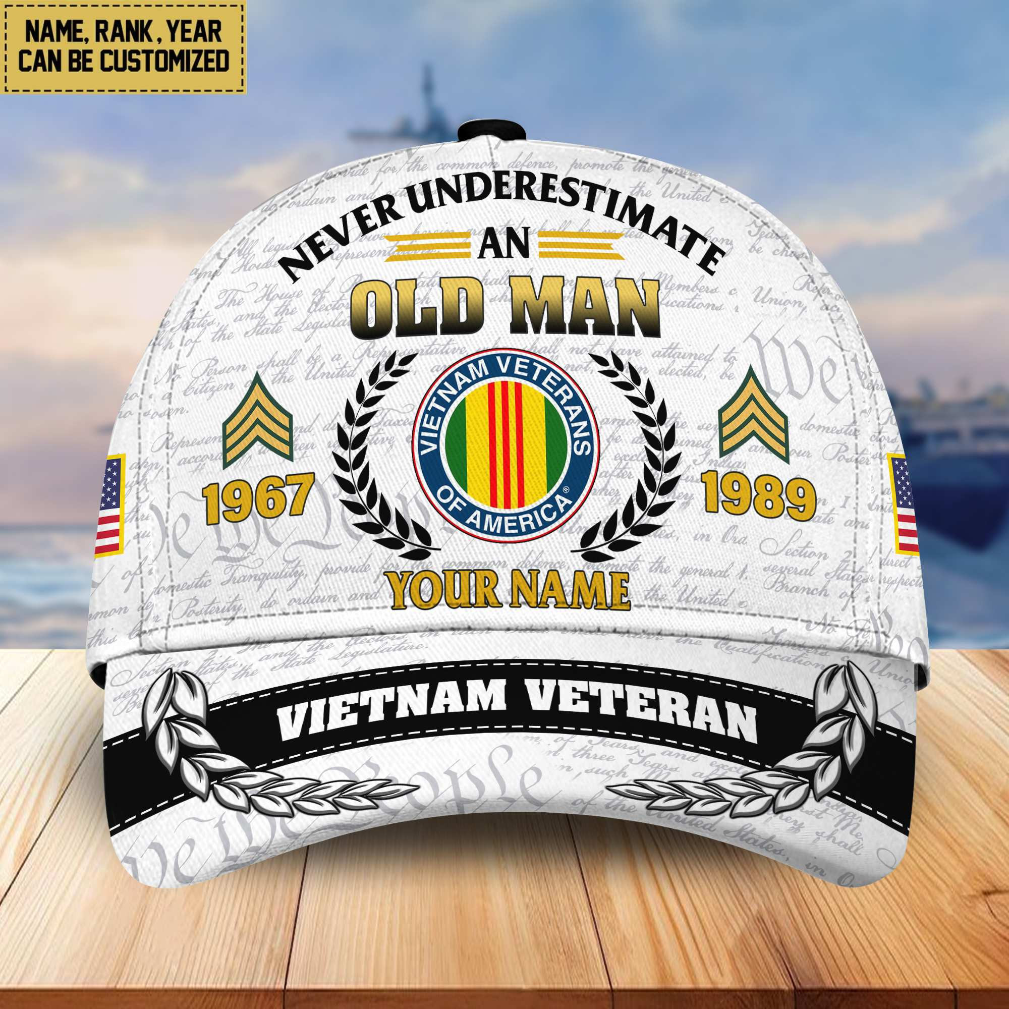 Premium Vietnam Veteran Custom Cap, Gifts for Vietnam Veteran, Gifts for Dad, Gifts for Husband VPVC005206