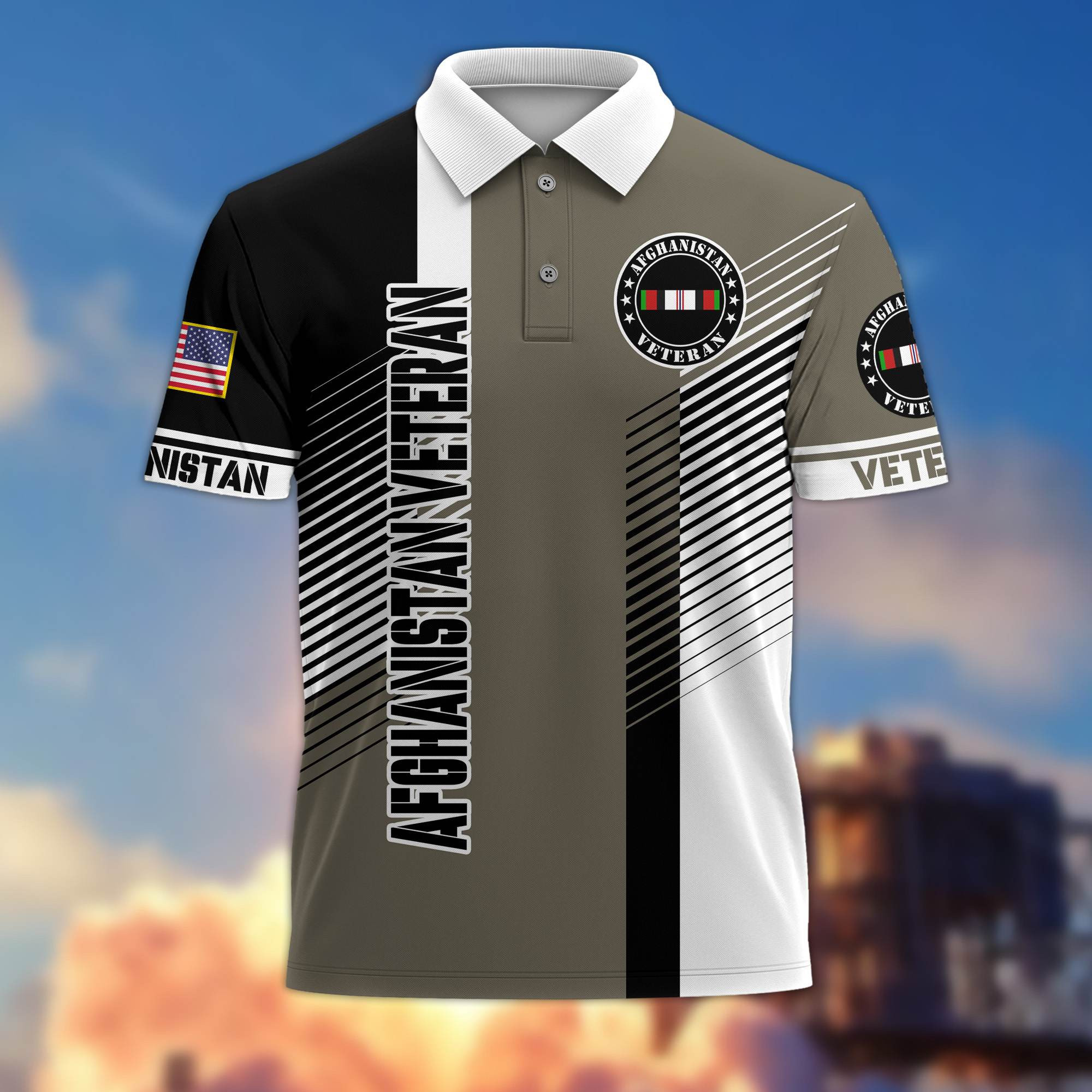 Premium Afghanistan Veteran Polo Shirt Gift For US Veteran VPVC205301