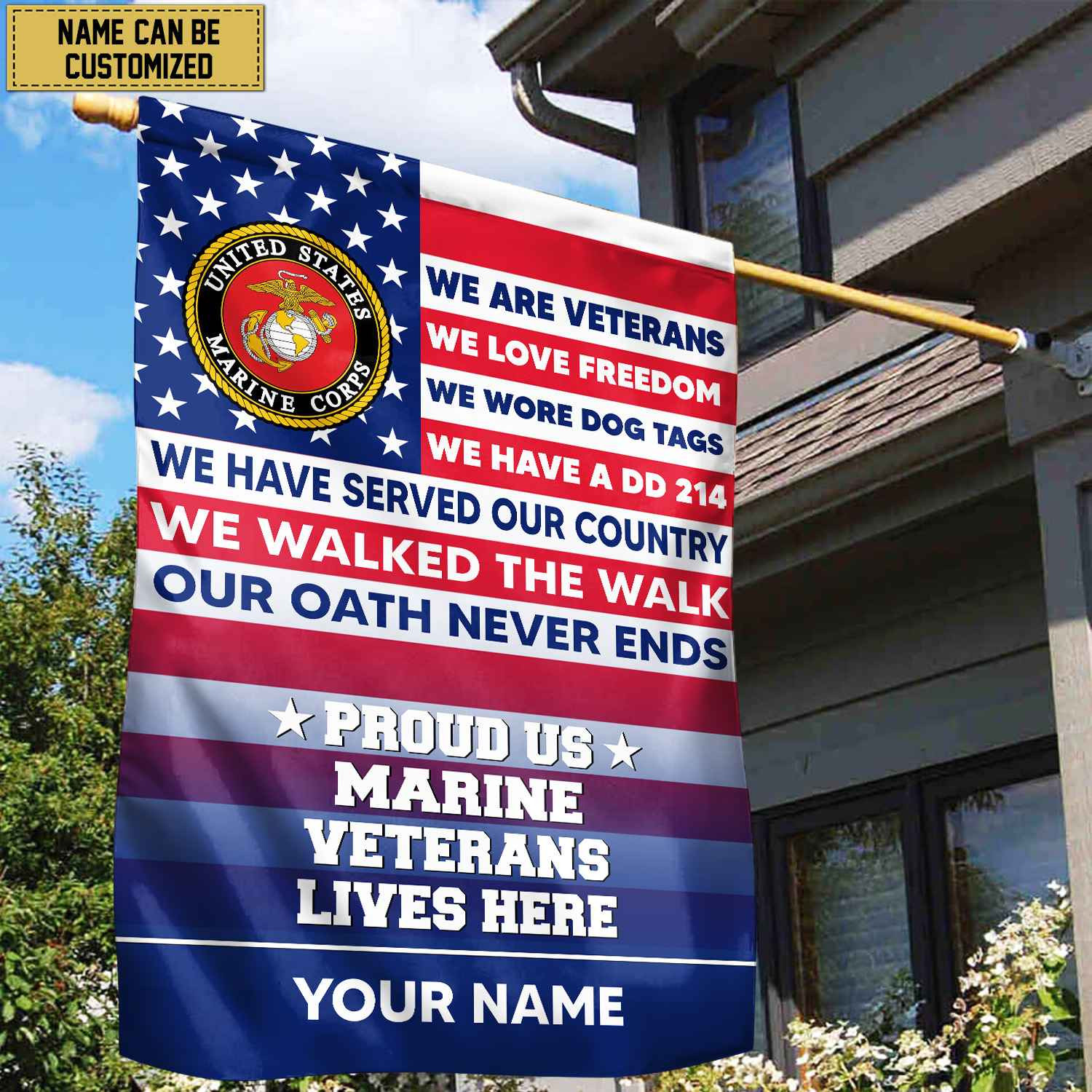 Premium Pesonalized USMC Veteran Flag BPVC290810