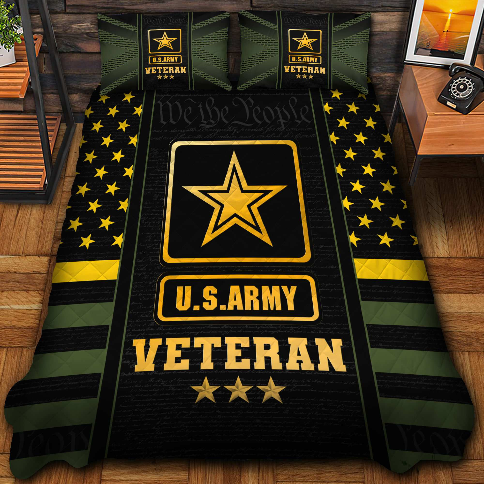 Premium US Veterans Bedding Set APHN040912, Gifts For US Veterans, Gifts For Veterans Day