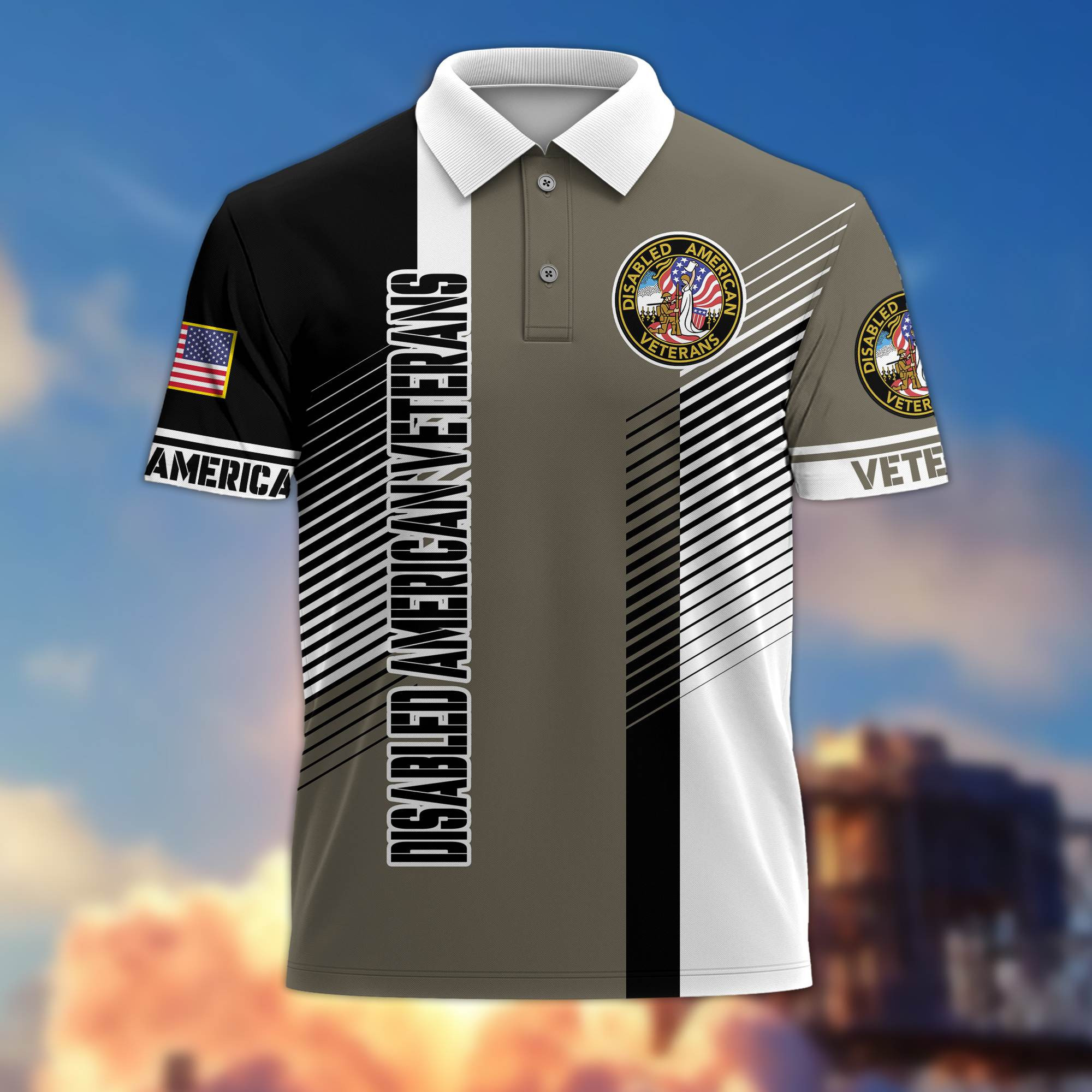 Premium Disabled American Veterans Polo Shirt Gift For US Veteran VPVC205302