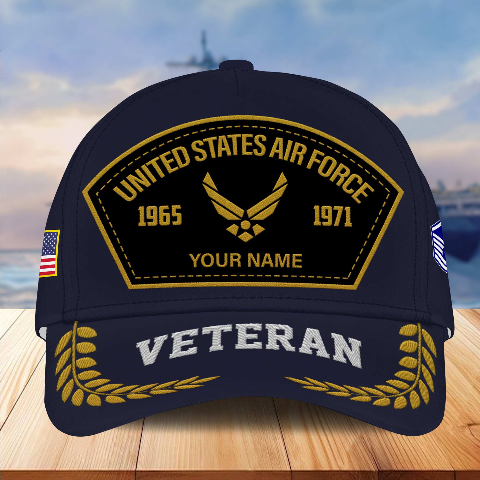 Premium Custom Name, Rank, USAF Embroidered Cap VPVC301104, Hat for Air Force Veteran, Gifts for Father’s Day, Veterans Day