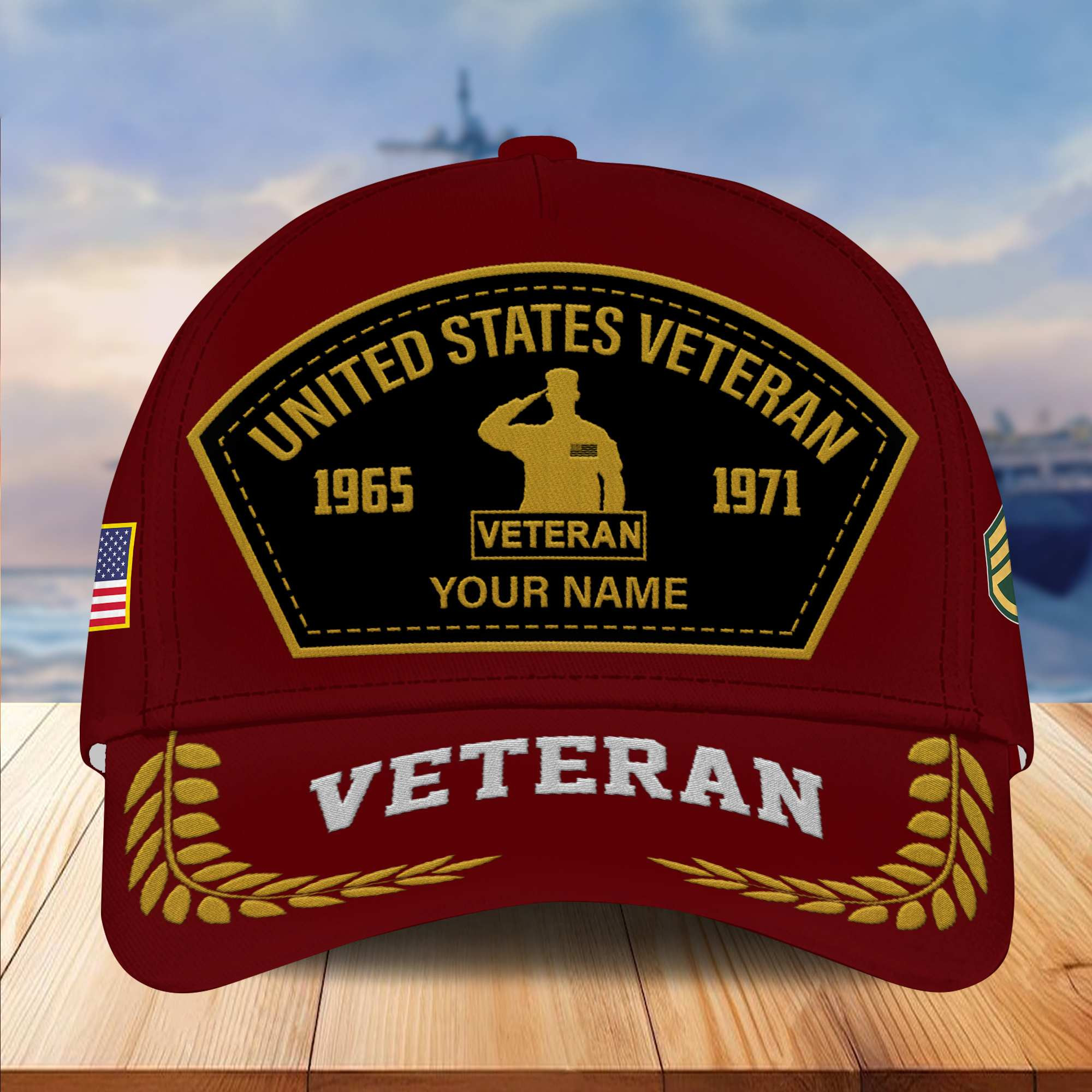 Premium Custom Name, Rank, US Veteran Embroidered Cap VPVC301107, Hat for US Veteran, Gifts for Father’s Day, Veterans Day