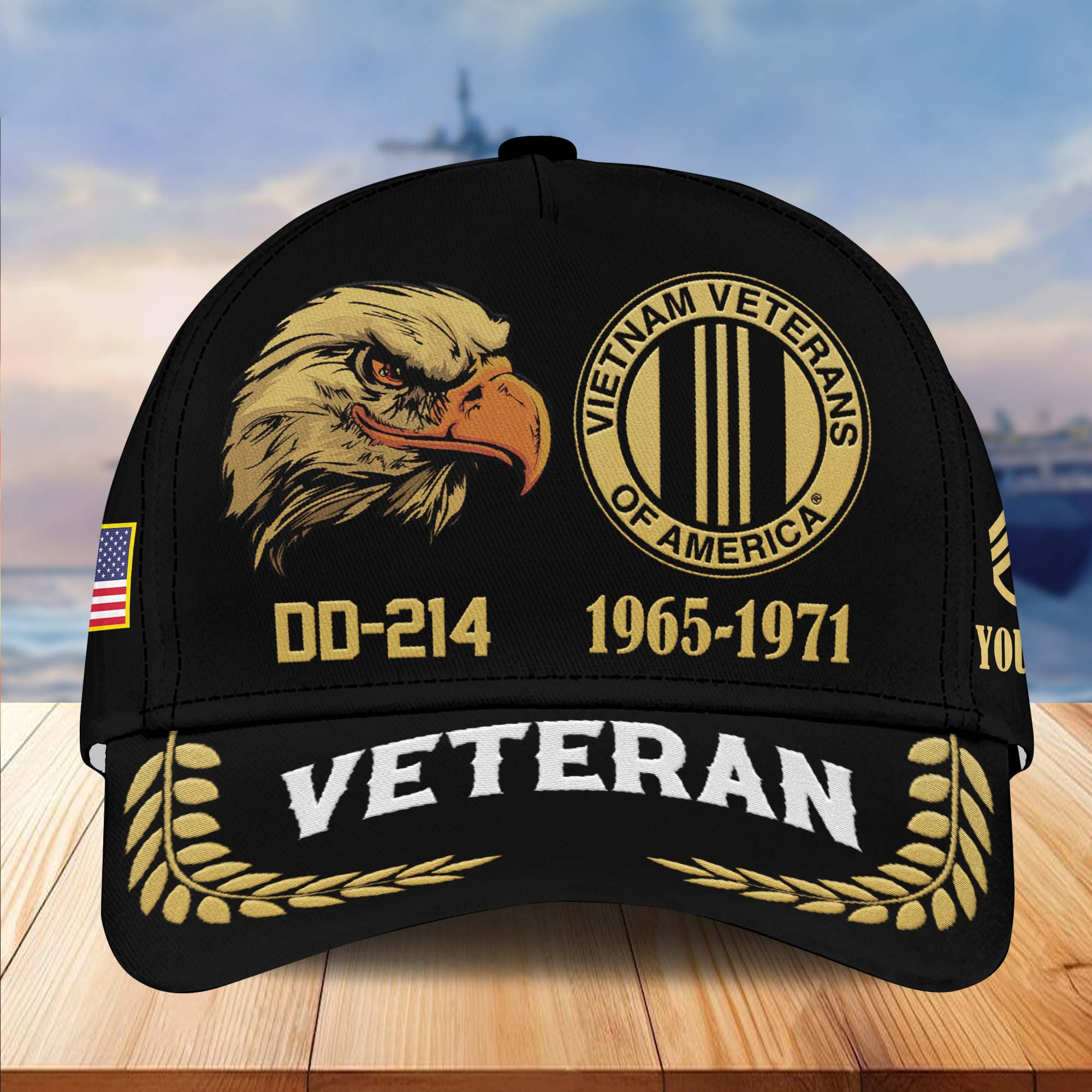 Premium Custom Name, Rank, Vietnam Veteran Embroidered Cap VPVC301306, Hat for Vietnam Veteran, Gifts for Father’s Day, Veterans Day