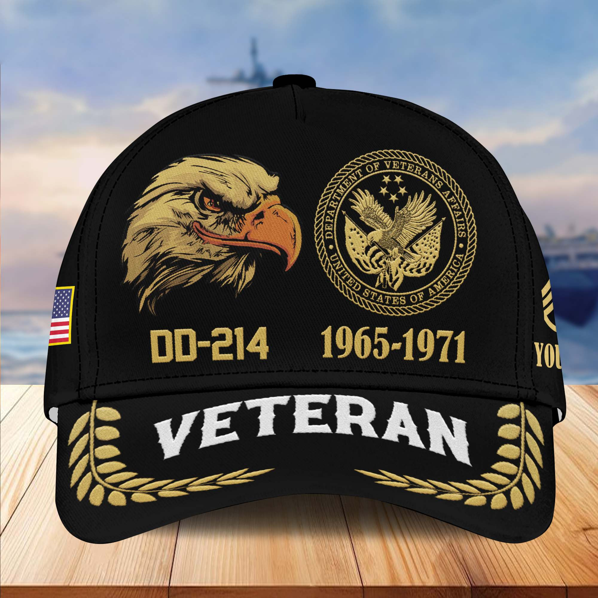 Premium Custom Name, Rank, US Veteran Embroidered Cap VPVC301307, Hat for US Veteran, Gifts for Father’s Day, Veterans Day