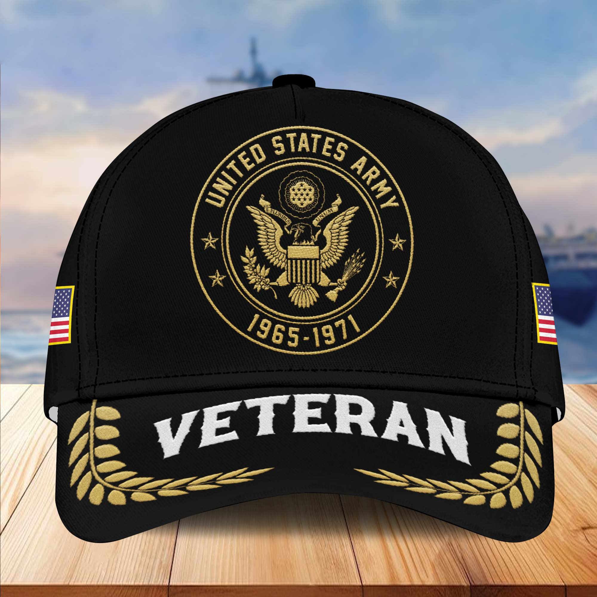 Premium Custom Name, Rank, US Army Embroidered Cap VPVC301401, Hat for Army Veteran, Gifts for Father’s Day, Veterans Day